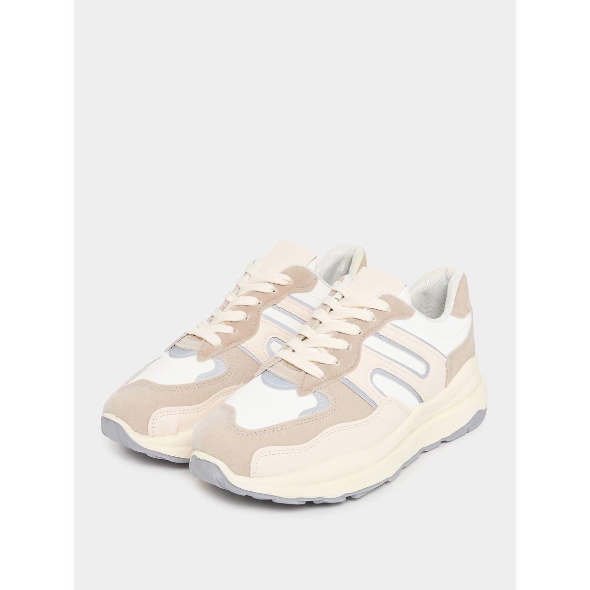 حذاء سنيكرز بنمط كتل الالوان مع رباط غلق-women-shoes-sneakers-image-2