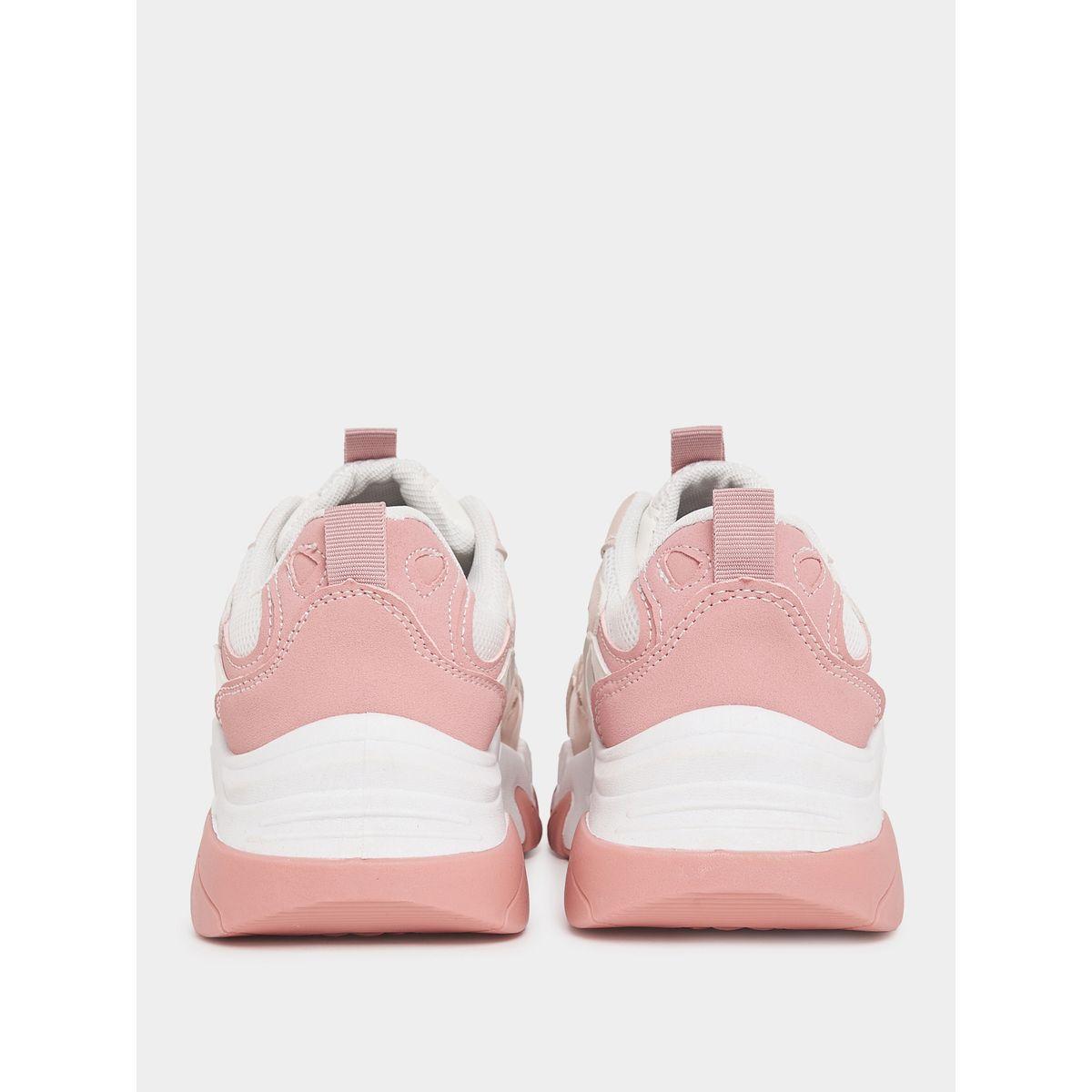 Styli Contrast Panel Lace Up Chunky Sneakers-women-shoes-sneakers-image-5