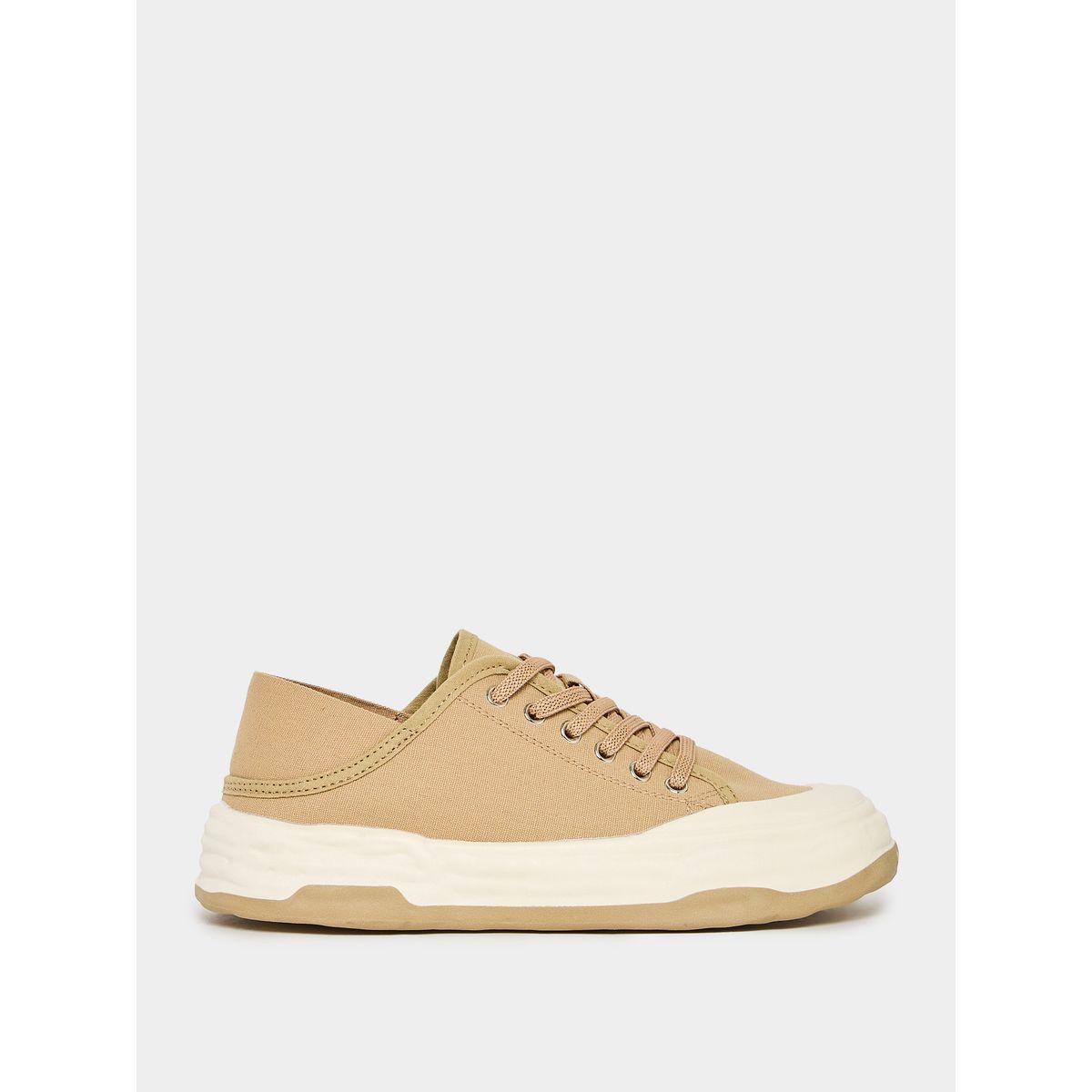 Styli Canvas Look Lace-Up Sneakers-women-shoes-loafersandmoccasins-image-1