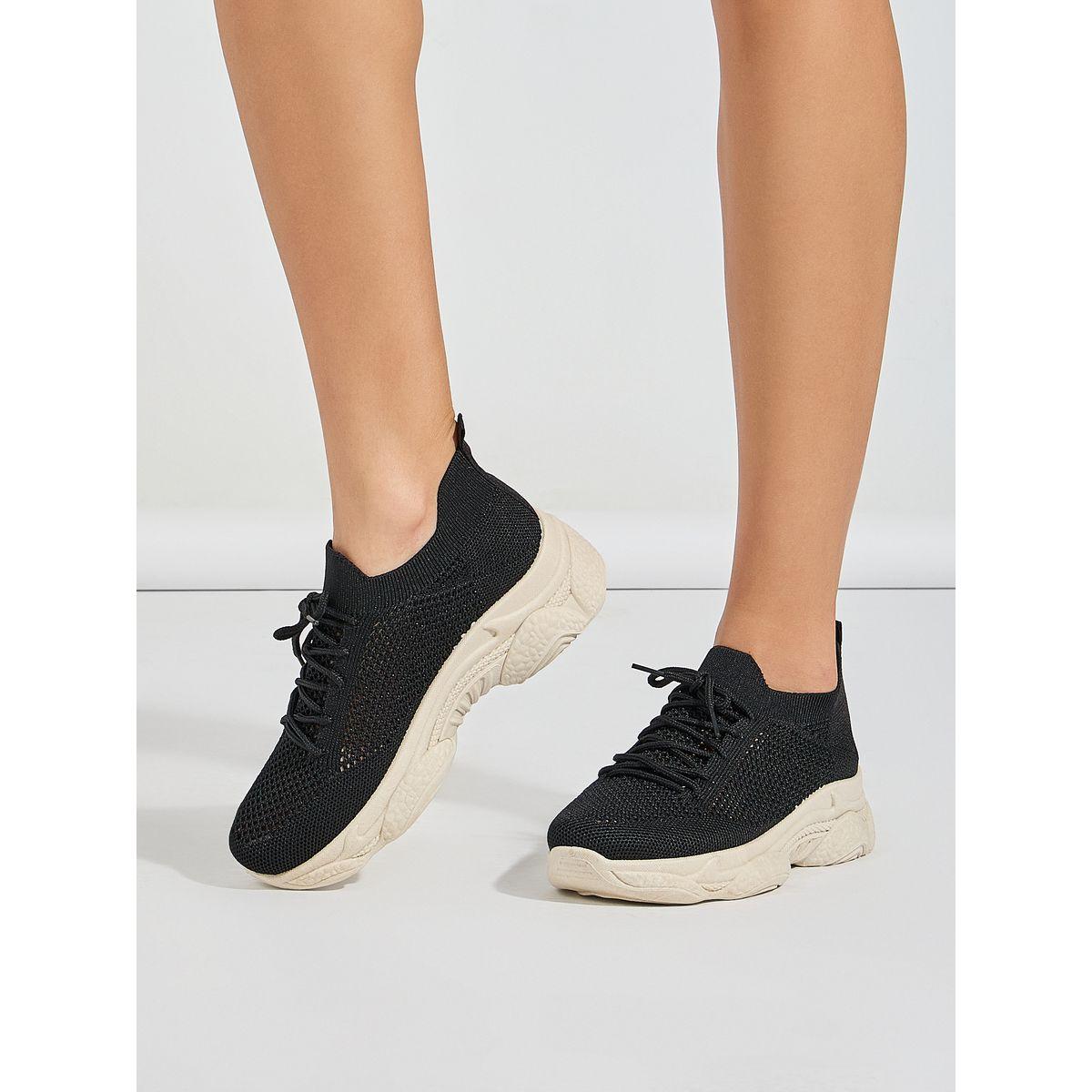 Styli Mesh Upper Thick Sole Sneakers-women-shoes-sneakers-image-1