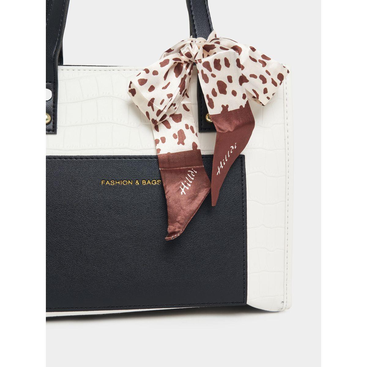 Styli Color Block Ribbon Detail Shoulder Bag-women-bagsandwallets-handbags-image-3