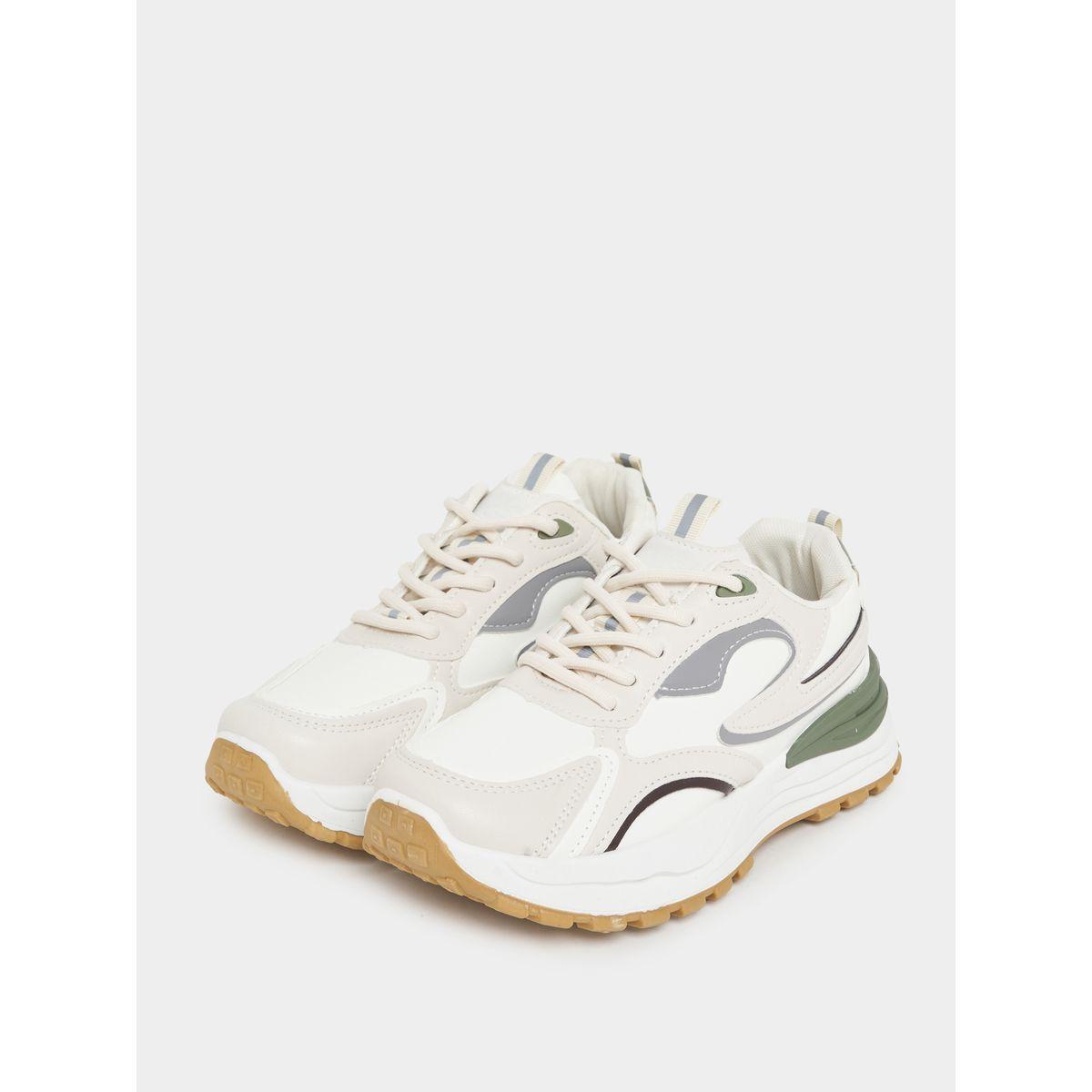 حذاء سنيكرز بنمط كتل الالوان مع رباط غلق-women-shoes-sneakers-image-2