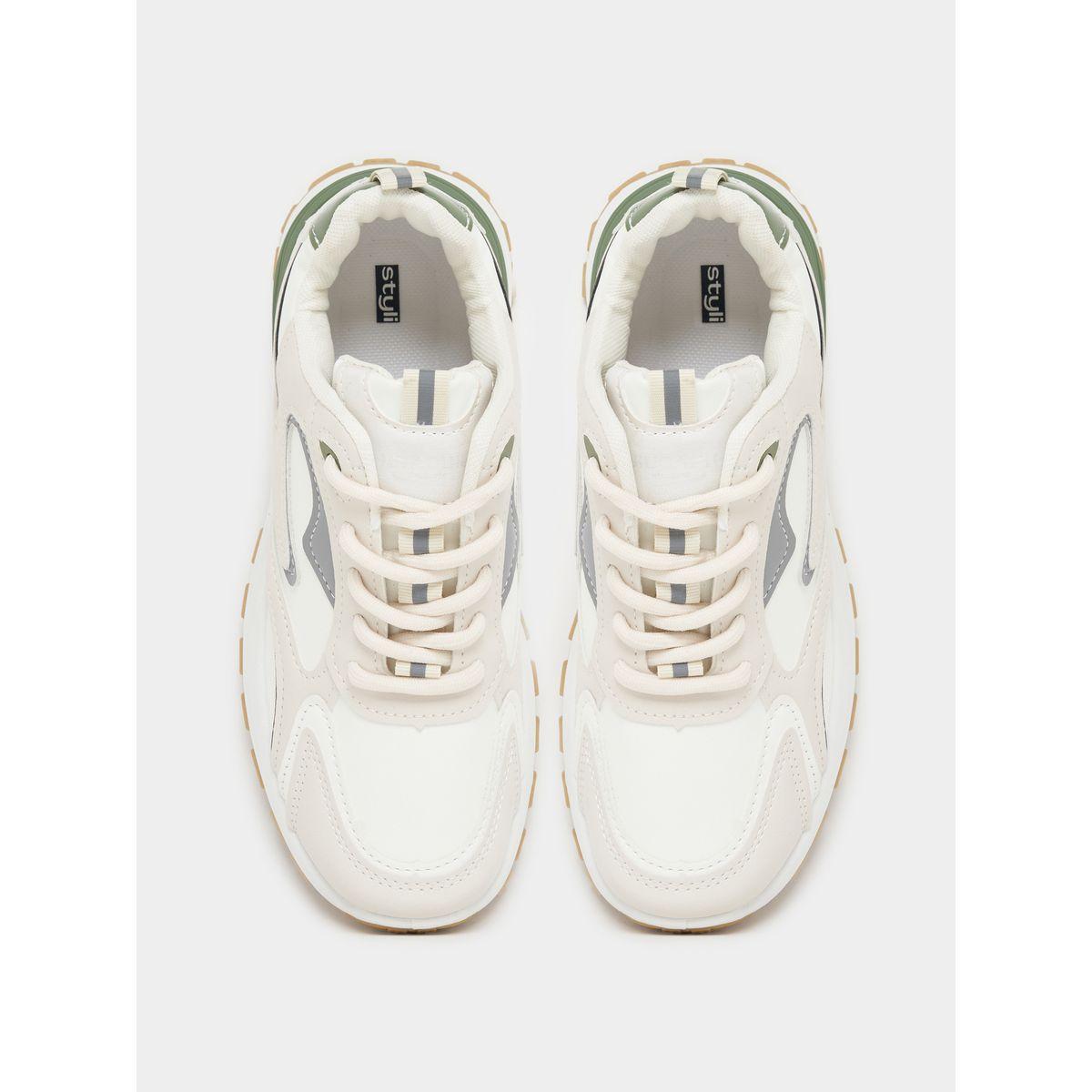 حذاء سنيكرز بنمط كتل الالوان مع رباط غلق-women-shoes-sneakers-image-5