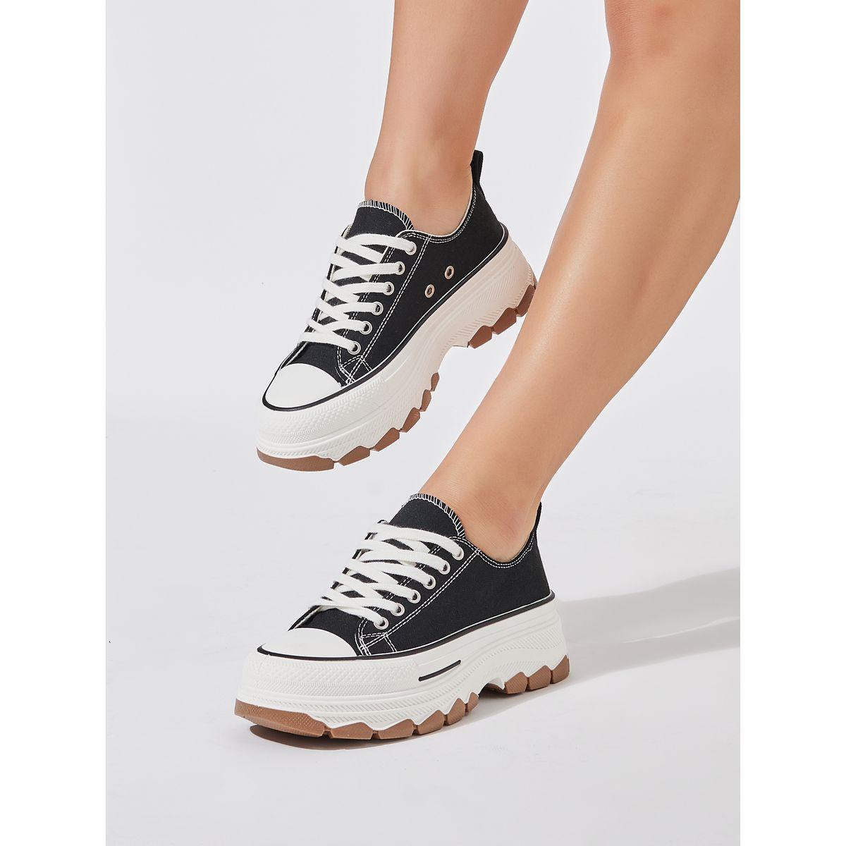 حذاء سنيكرز بنعل بلاتفورم ورباط غلق-women-shoes-sneakers-image-1