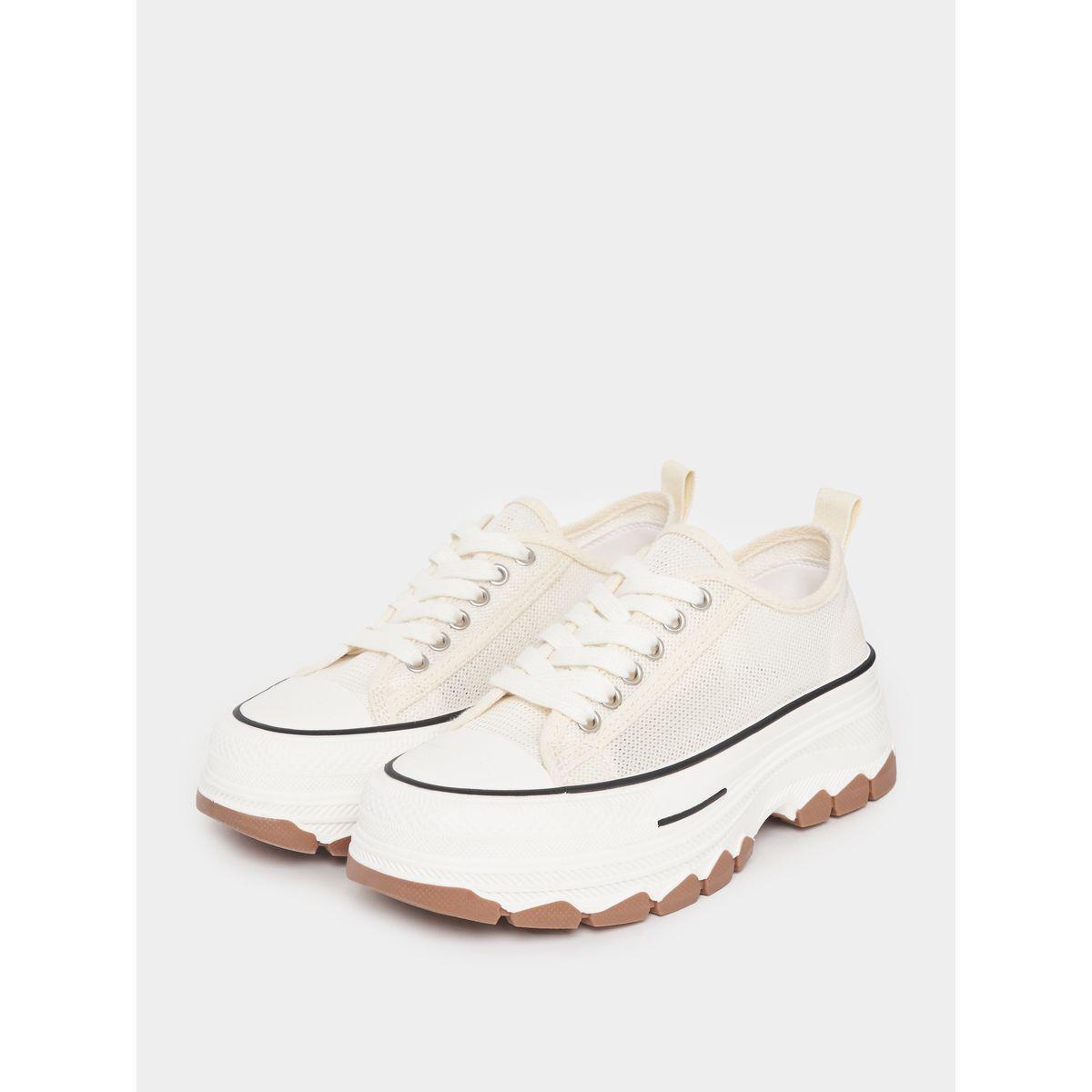 Styli Textured Canvas Look Chunky Casual Shoes-women-shoes-sneakers-image-2