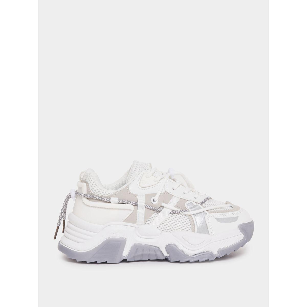 Styli Mesh Upper Double Lace Chunky Sneakers-women-shoes-sneakers-image-1