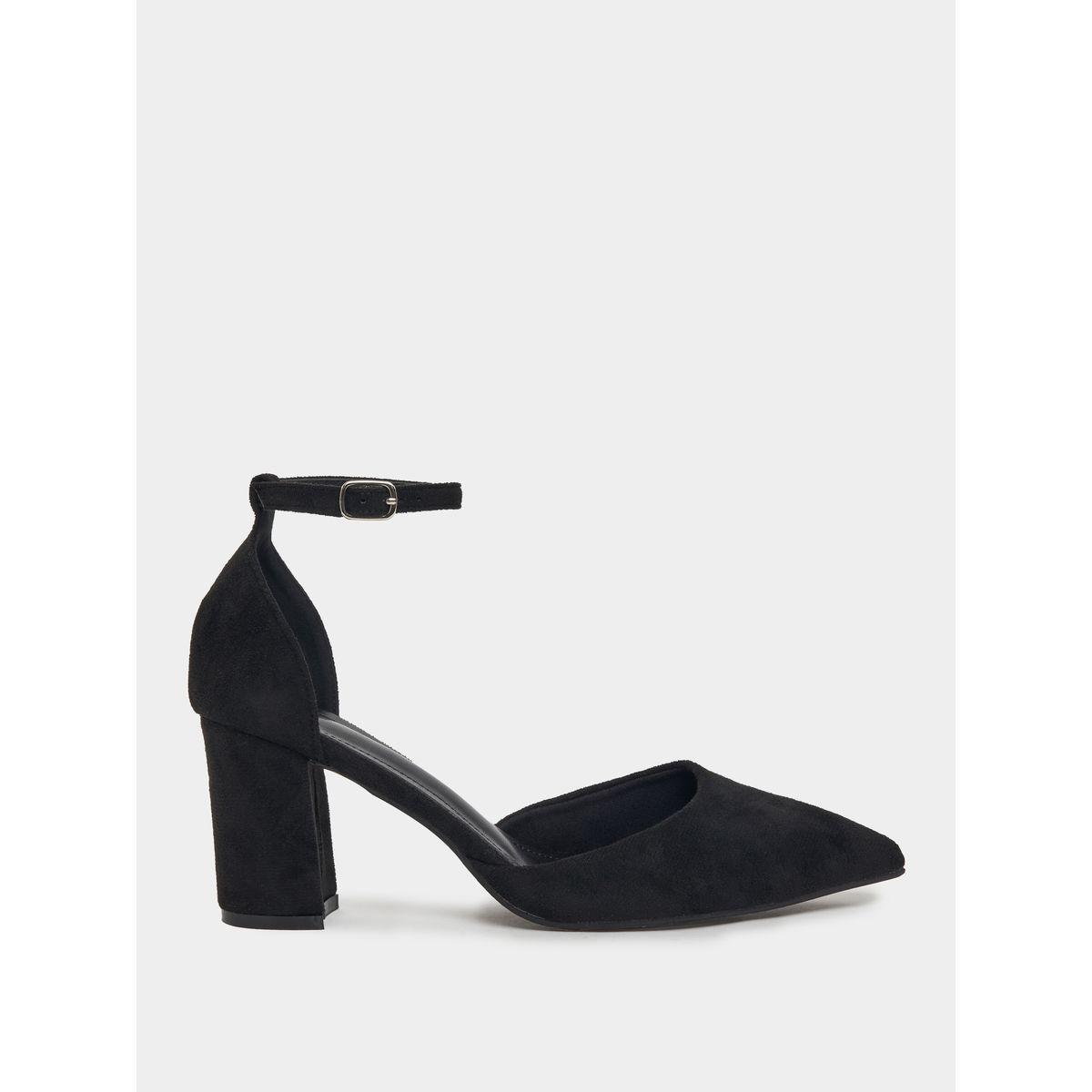 حذاء بامب سادة بكعب سميك واربطة كاحل-women-shoes-heels-image-2