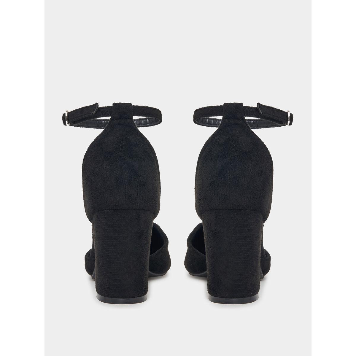 حذاء بامب سادة بكعب سميك واربطة كاحل-women-shoes-heels-image-5