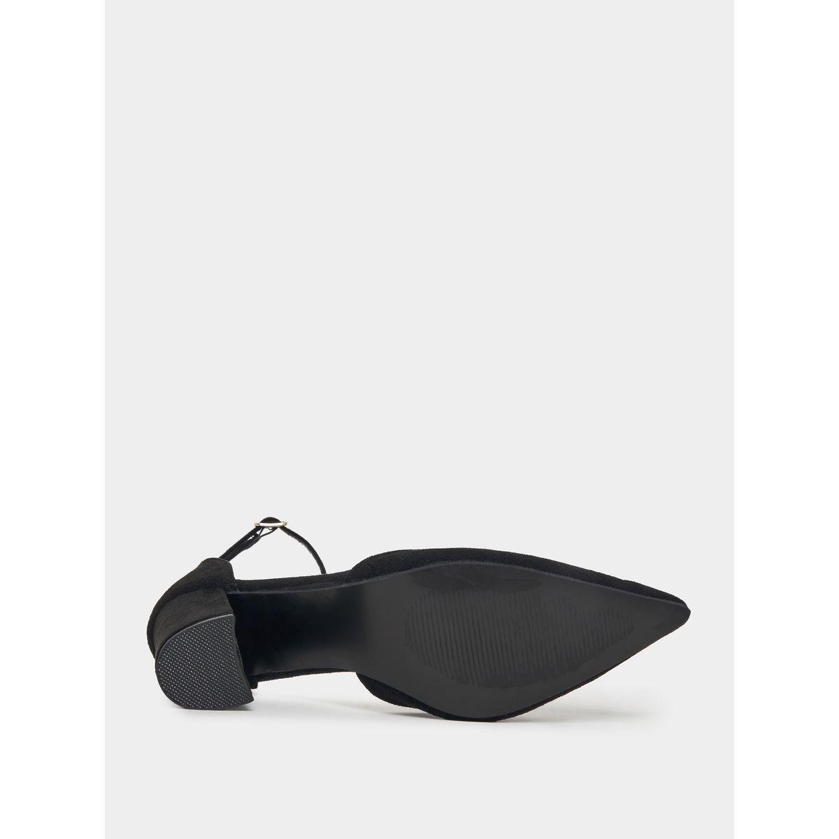 حذاء بامب سادة بكعب سميك واربطة كاحل-women-shoes-heels-image-7