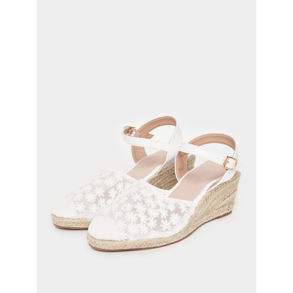 Styli Embroidered Design Ankle Strap Wedge Sandals-women-shoes-heels-image-2