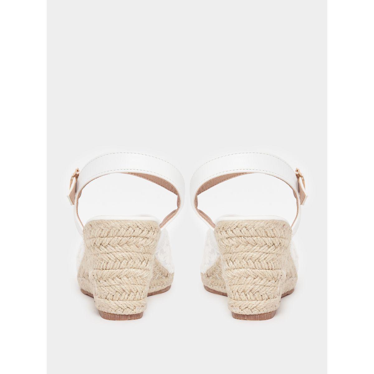 Styli Embroidered Design Ankle Strap Wedge Sandals-women-shoes-heels-image-4