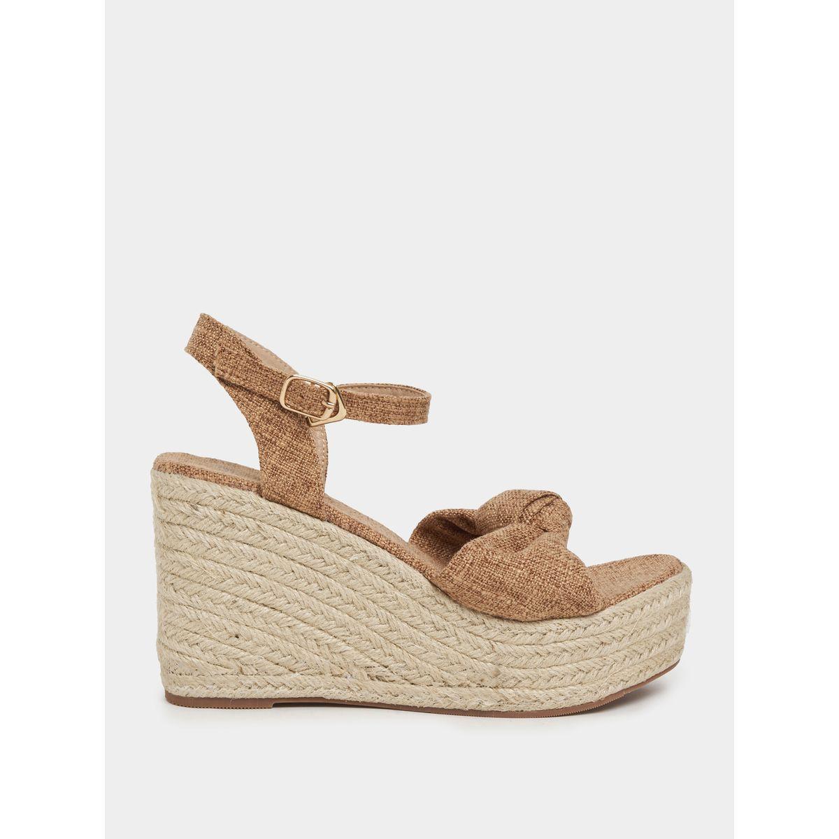 Styli Ankle Strap Bow Detail Wedge Heel Sandals-women-shoes-heels-image-2