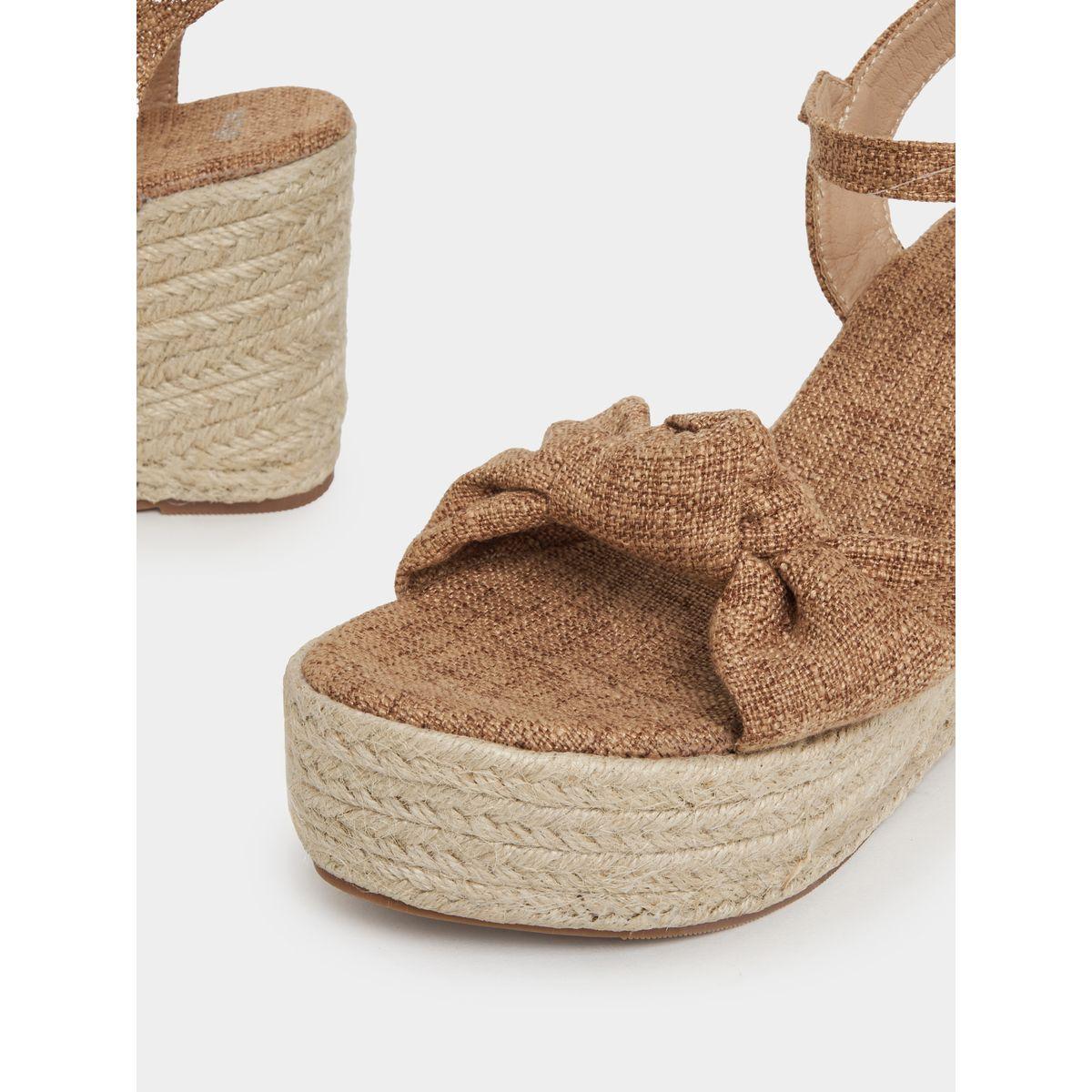 Styli Ankle Strap Bow Detail Wedge Heel Sandals-women-shoes-heels-image-4