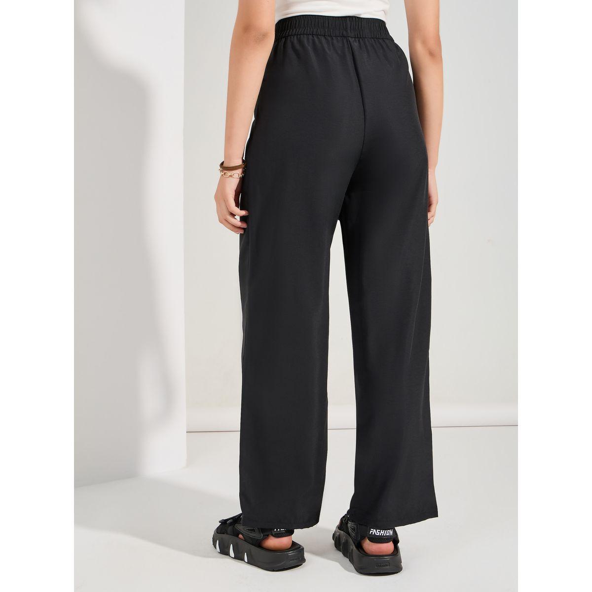 Styli Solid Elastic Waistband Wide Leg Pants-women-clothing-bottoms-trousers-image-4