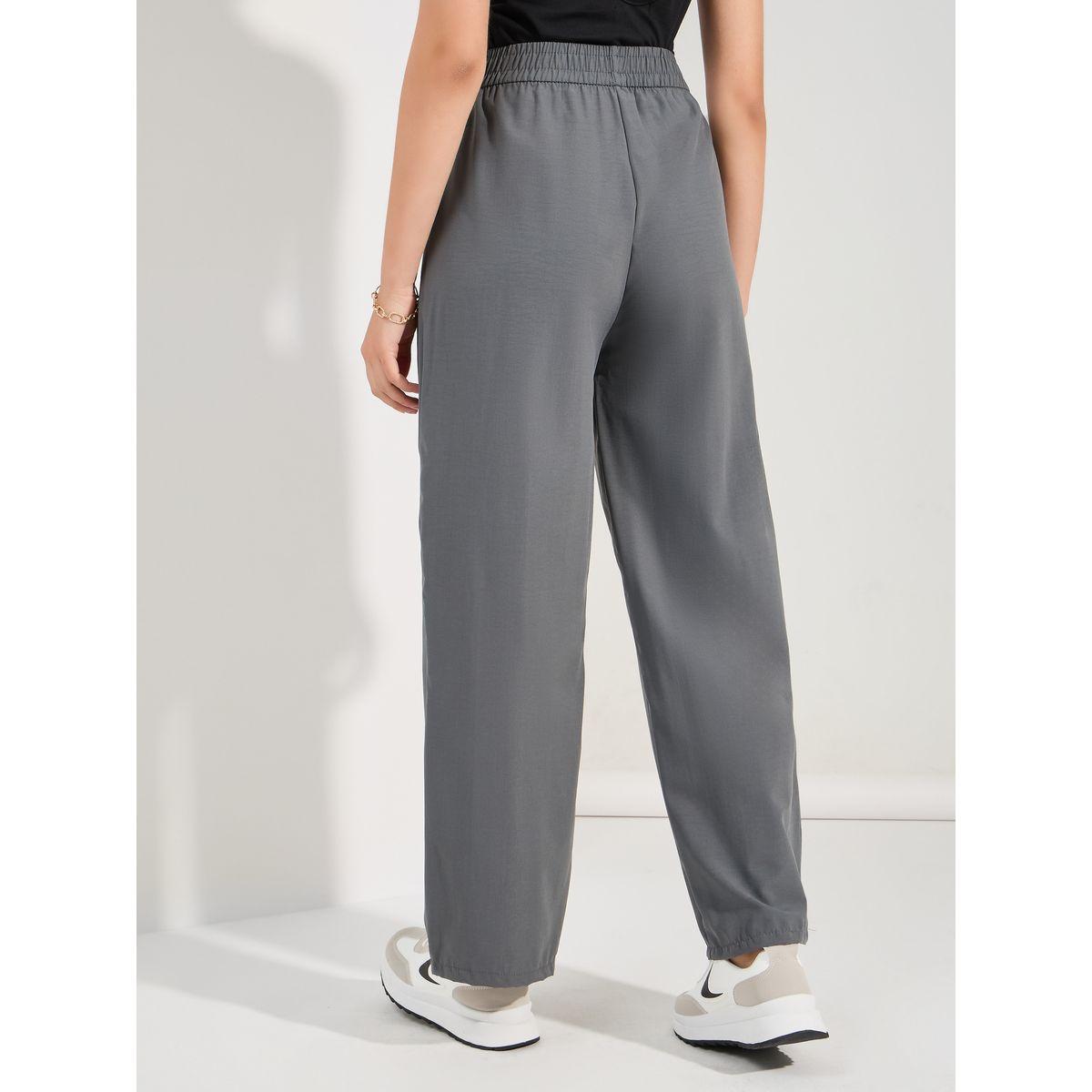 Styli Solid Elastic Waistband Wide Leg Pants-women-clothing-bottoms-trousers-image-4