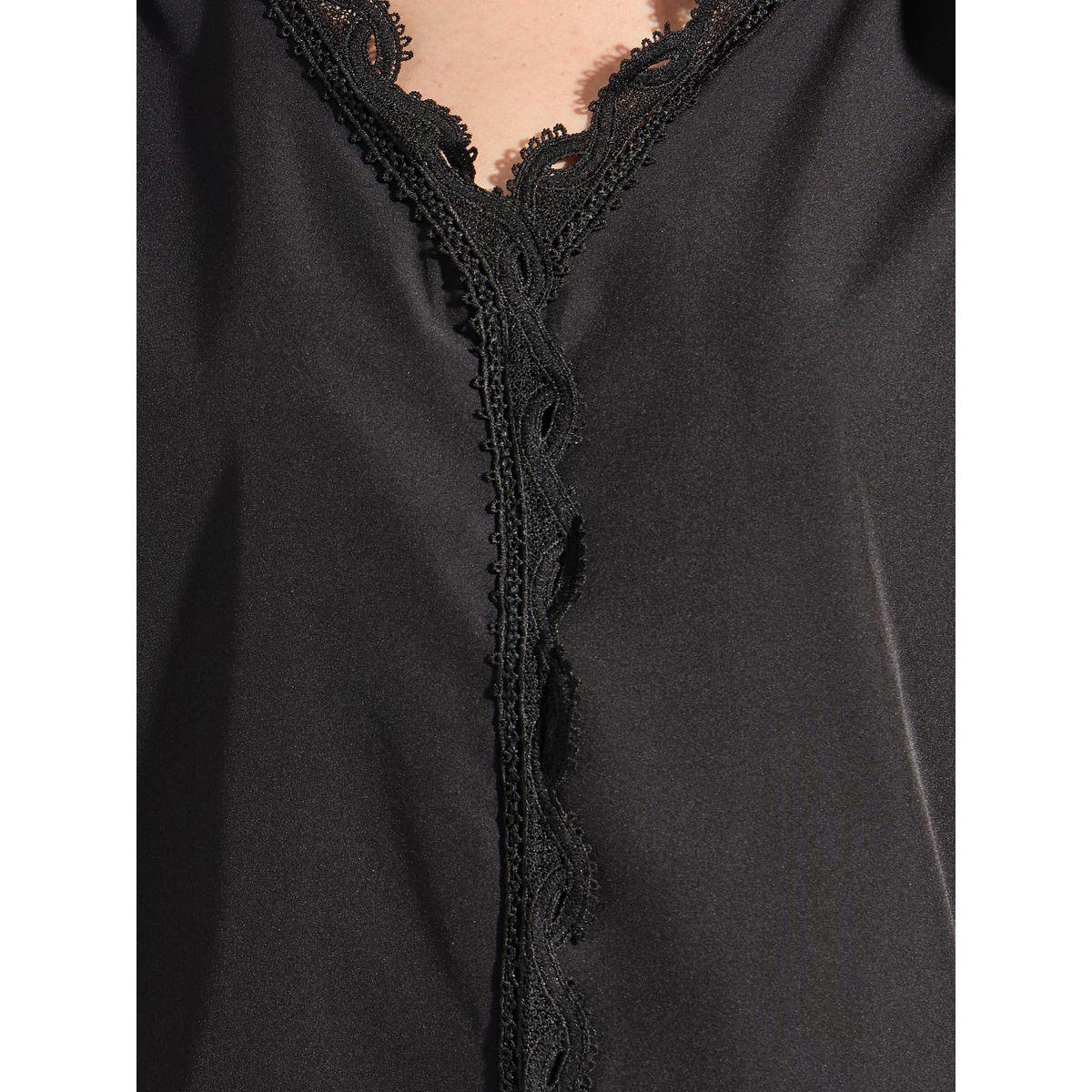 Styli Solid Lace Insert V Neck Blouse-women-clothing-shirtsandblouses-blouses-image-4