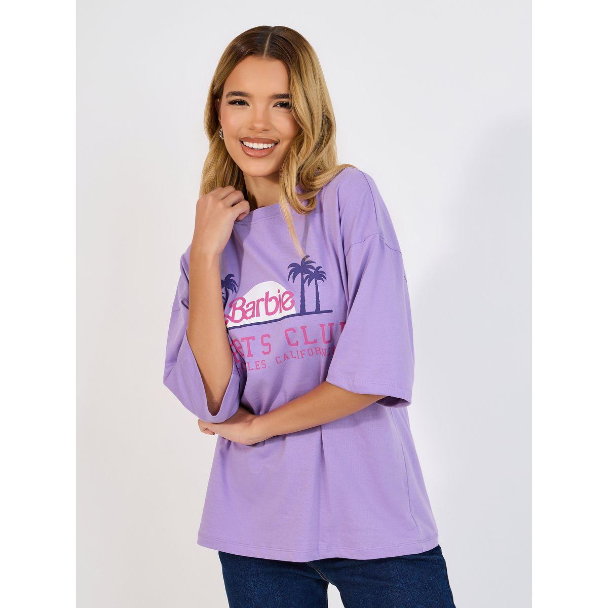 تيشيرت فضفاض مطبع بطبعة كتابة-women-clothing-tshirts-image-1