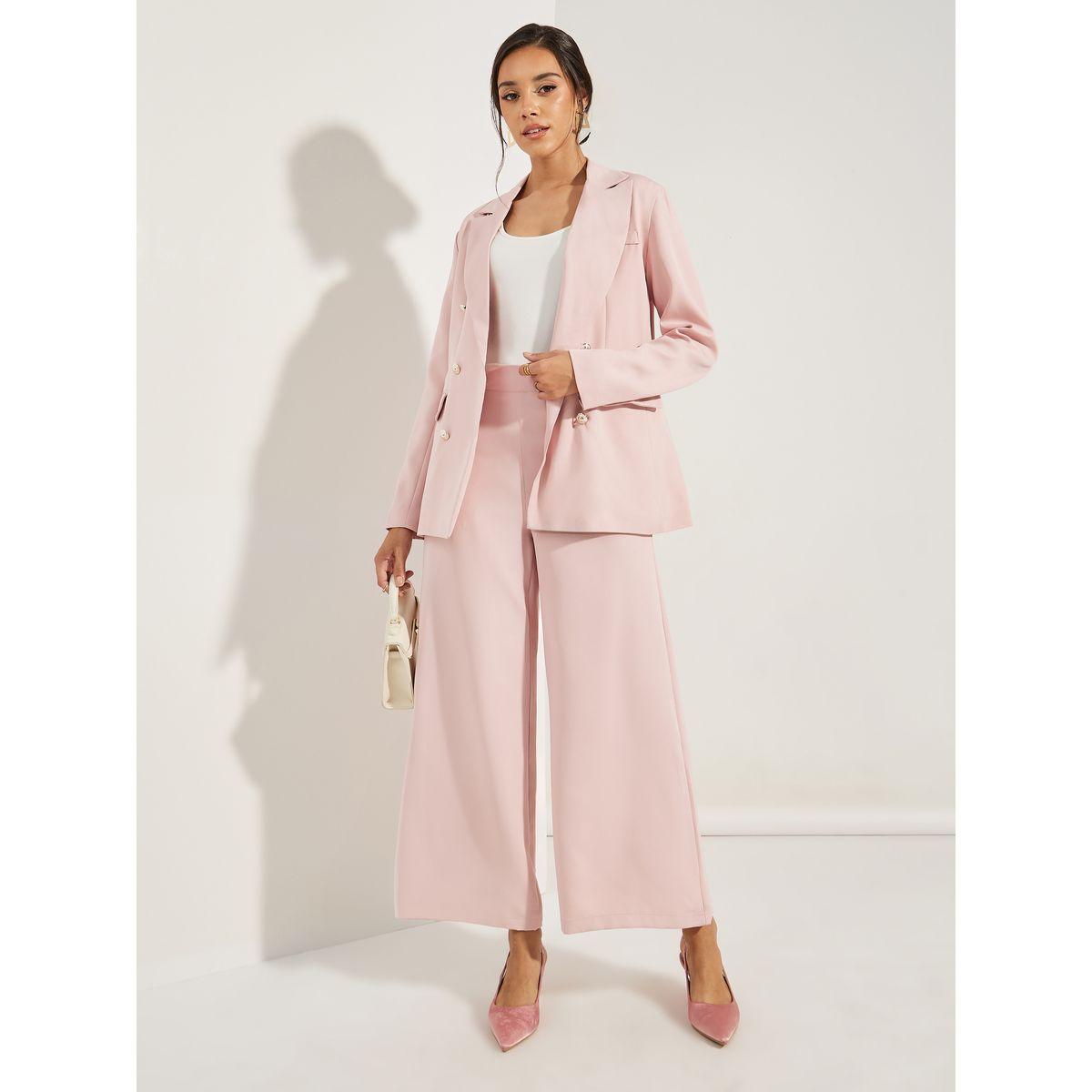 Styli Solid Wide Leg Pants with Side Pocket-women-clothing-bottoms-trousers-image-1
