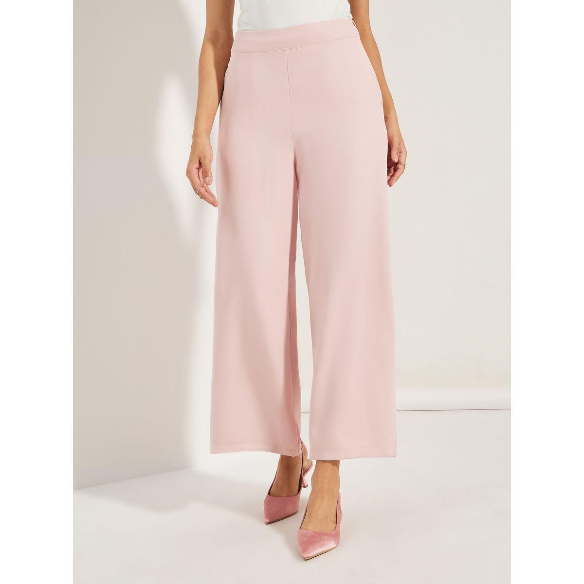Styli Solid Wide Leg Pants with Side Pocket-women-clothing-bottoms-trousers-image-2