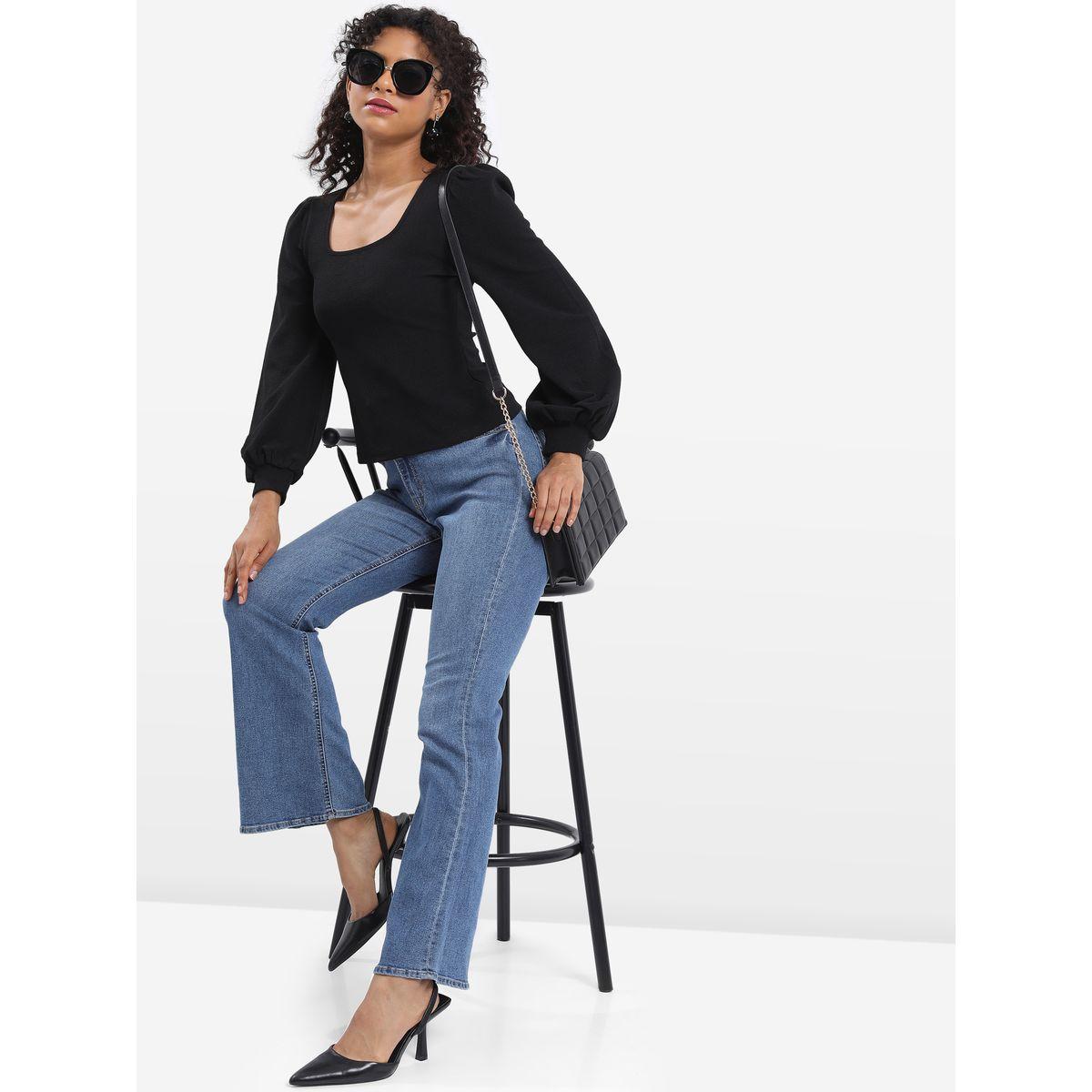 بلوزة بتفاصيل بارزة الملمس مع اكمام منفوخة كيتش × ستايلي-women-clothing-shirtsandblouses-blouses-image-2