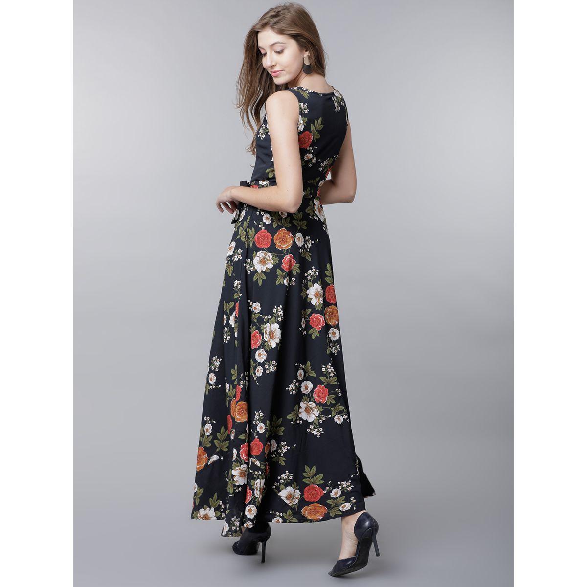 فستان طويل بلا اكمام مع طبعة زهور طوكيو توكيز × ستايلي-women-clothing-dresses-image-3