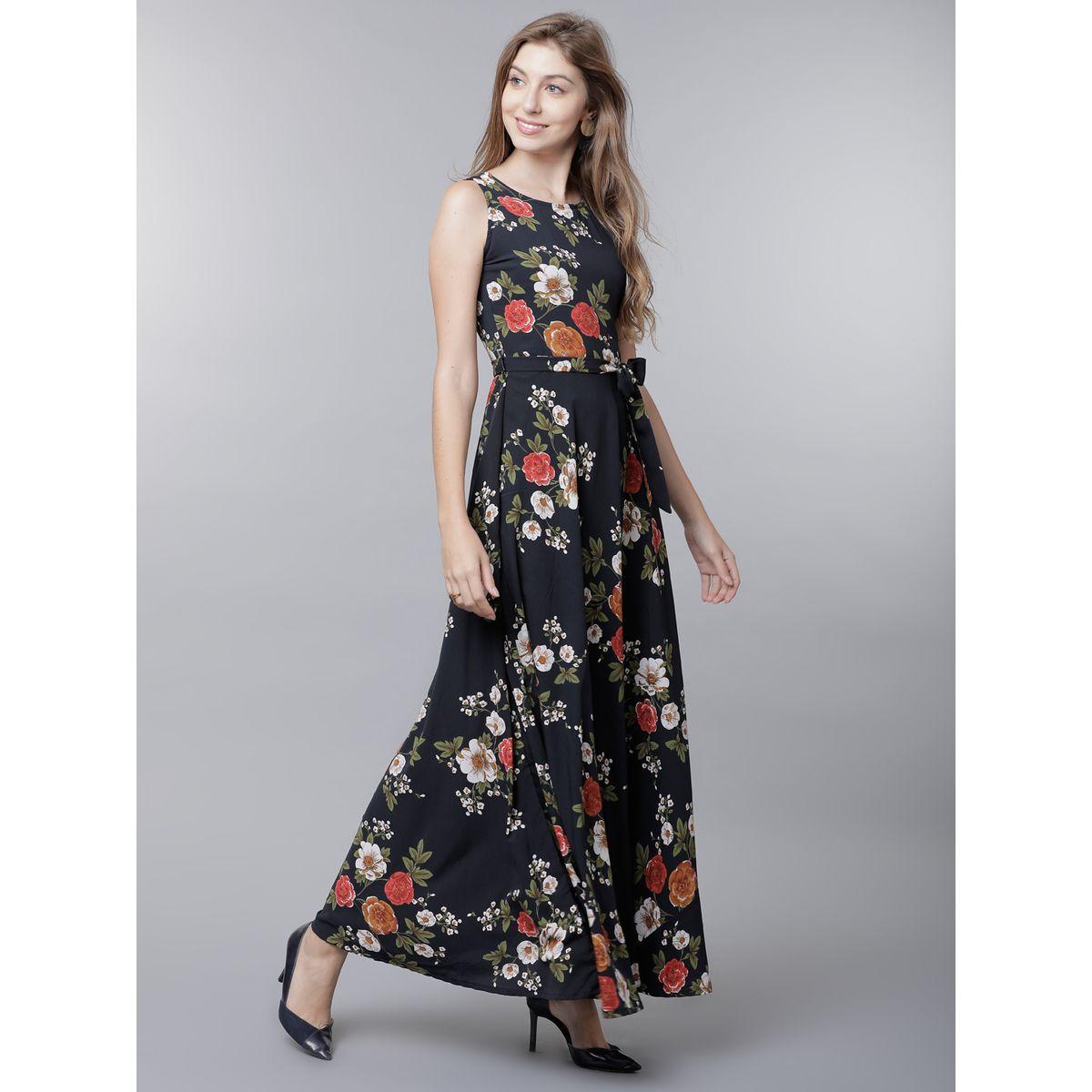 فستان طويل بلا اكمام مع طبعة زهور طوكيو توكيز × ستايلي-women-clothing-dresses-image-4