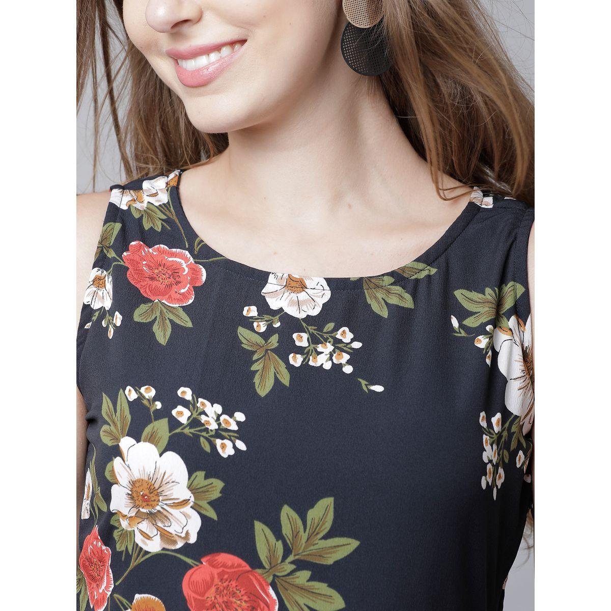 فستان طويل بلا اكمام مع طبعة زهور طوكيو توكيز × ستايلي-women-clothing-dresses-image-5