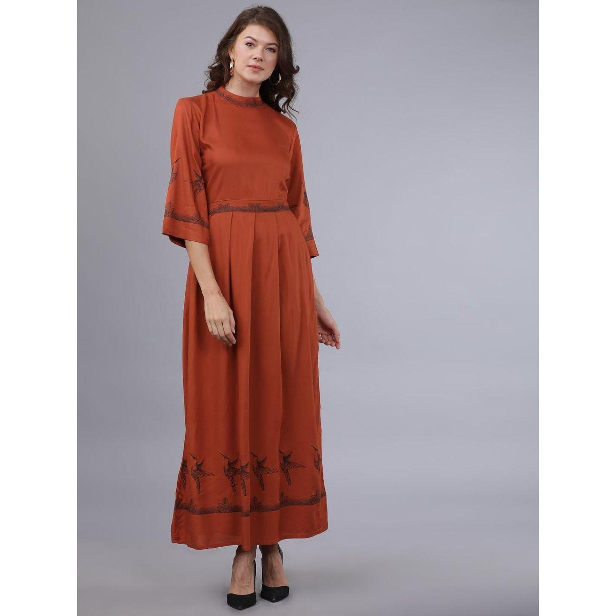 Tokyo Talkies X Styli  High Neck Maxi Dress with Box Pleat Detail-women-clothing-dresses-image-1