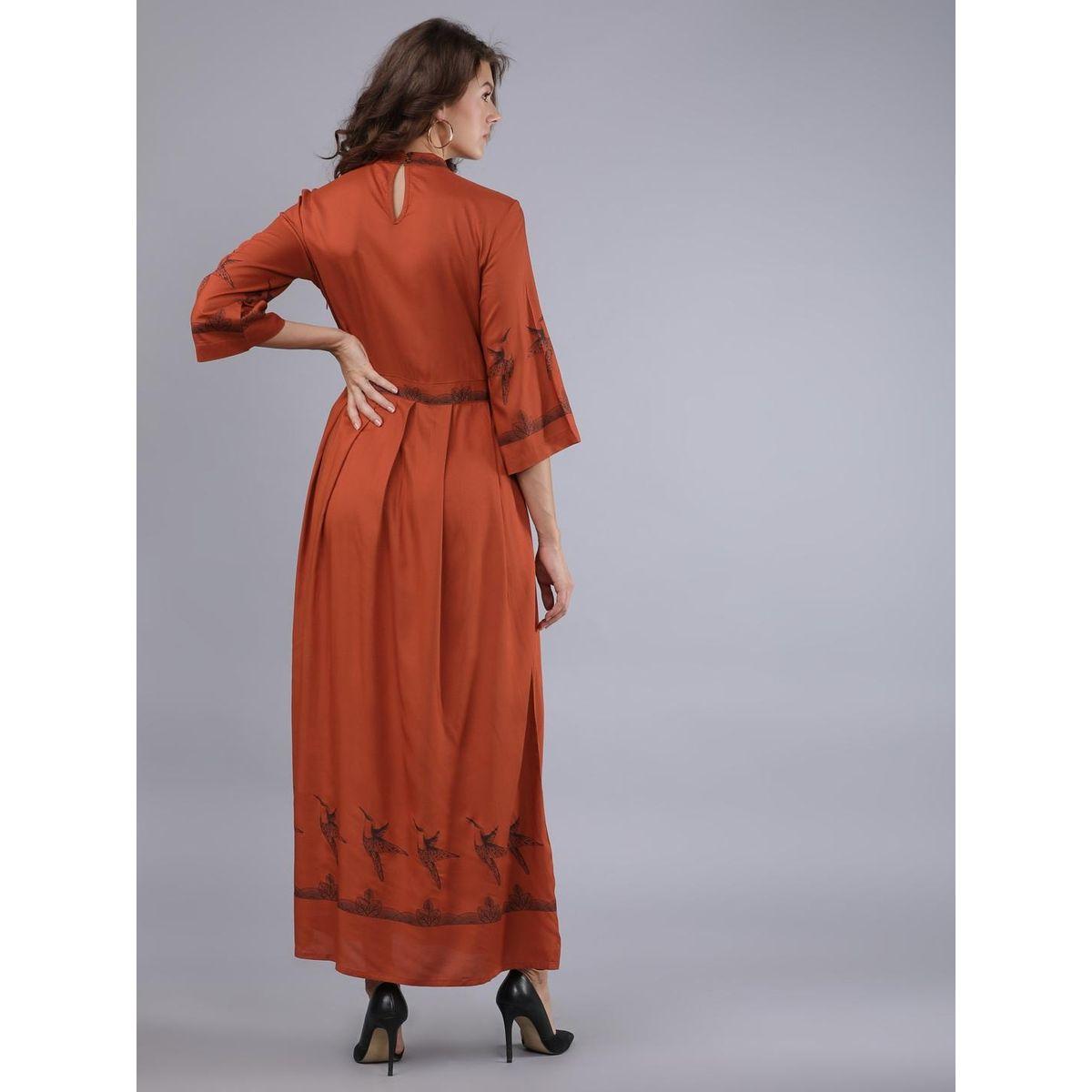 Tokyo Talkies X Styli  High Neck Maxi Dress with Box Pleat Detail-women-clothing-dresses-image-2