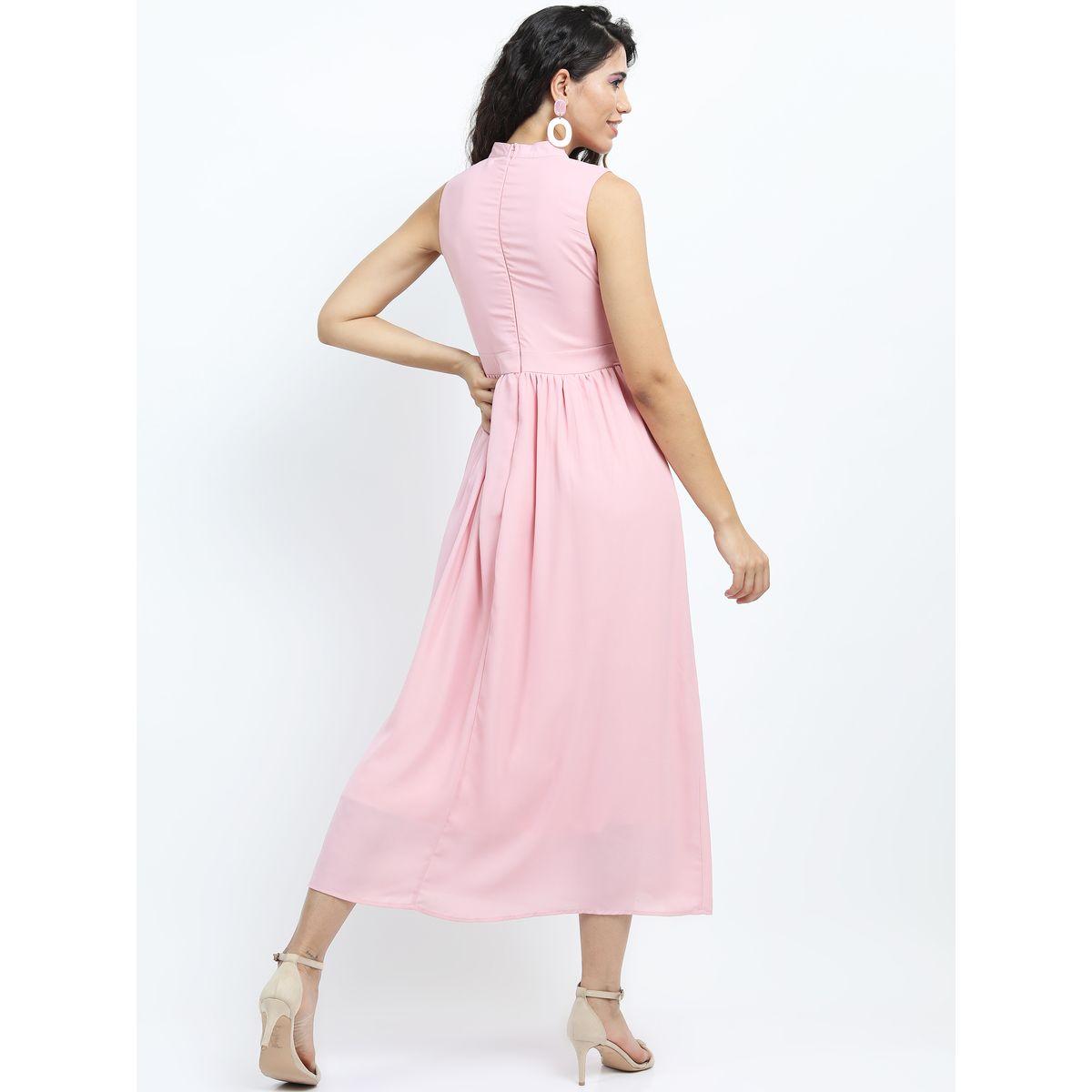 فستان ميدي بياقة عالية وتفاصيل محزوزة طوكيو توكيز × ستايلي-women-clothing-dresses-image-3