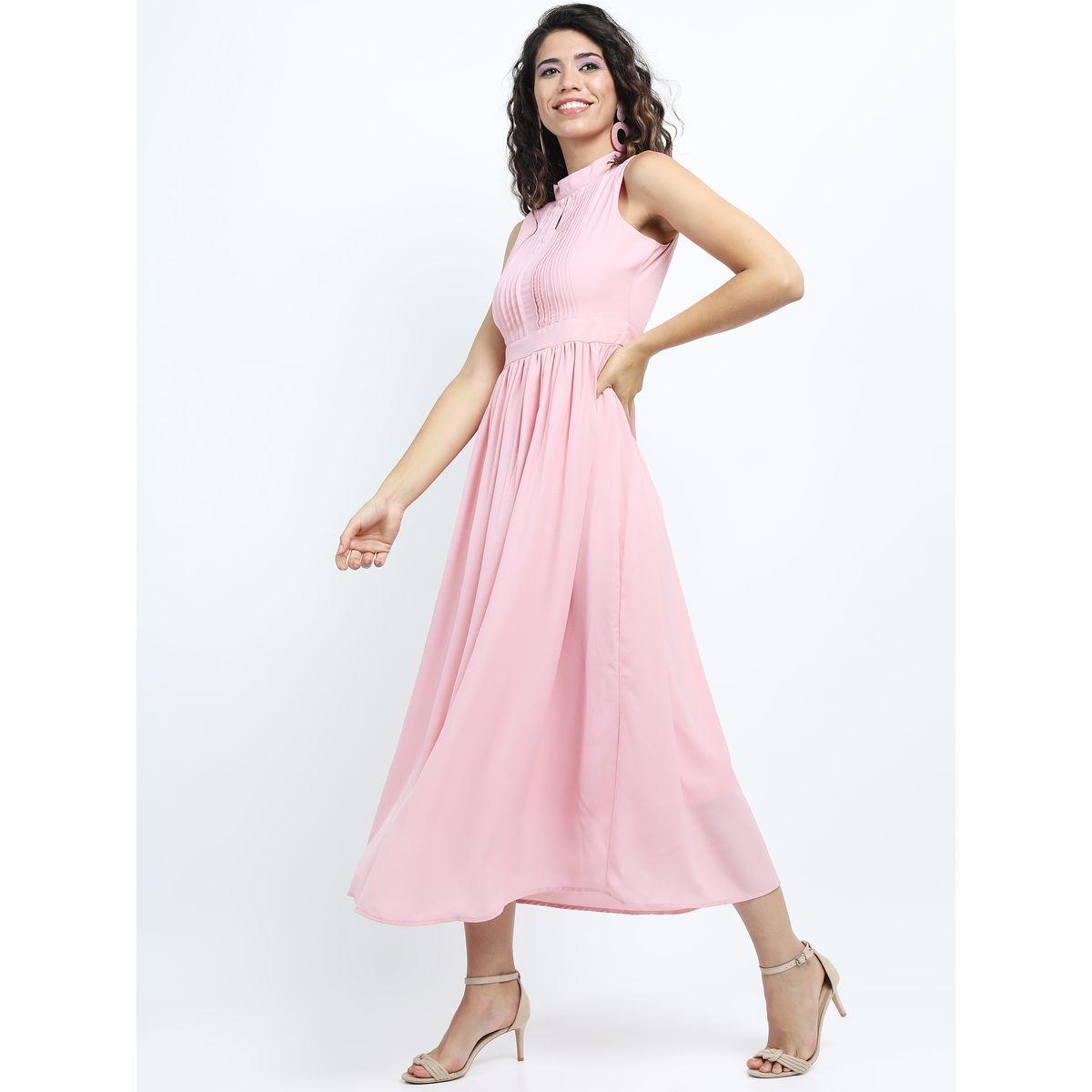 فستان ميدي بياقة عالية وتفاصيل محزوزة طوكيو توكيز × ستايلي-women-clothing-dresses-image-6
