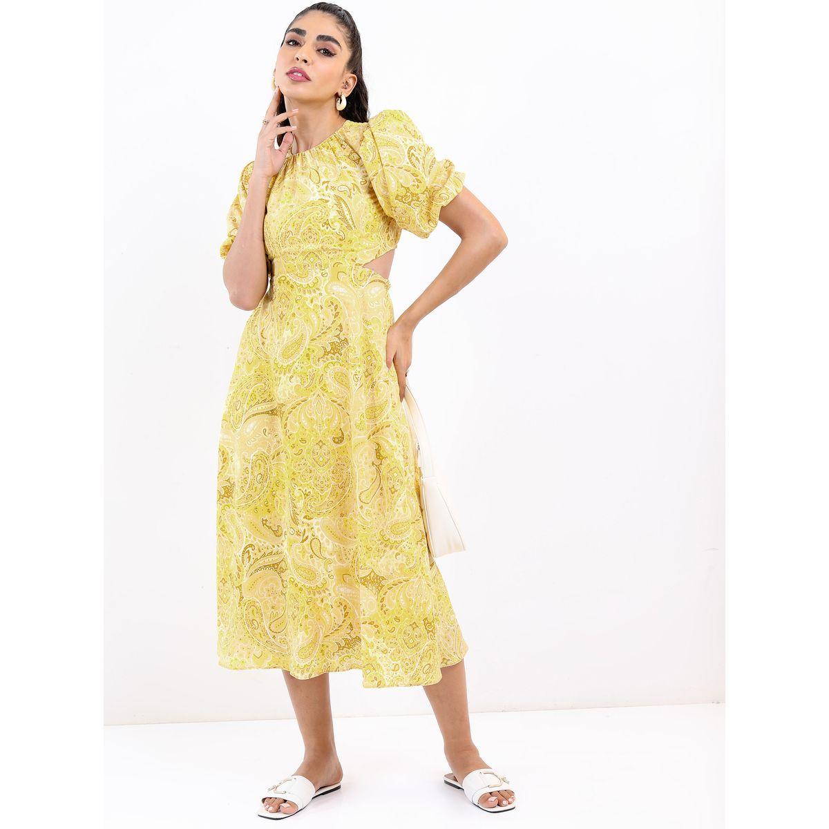 فستان بطبعة بيزلي وظهر بتفاصيل مكشوفة طوكيو توكيز × ستايلي-women-clothing-dresses-image-1
