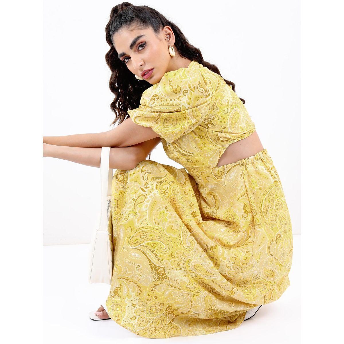 فستان بطبعة بيزلي وظهر بتفاصيل مكشوفة طوكيو توكيز × ستايلي-women-clothing-dresses-image-2
