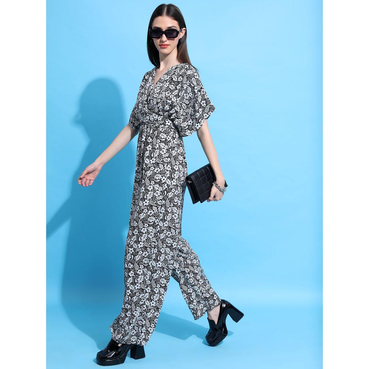 Tokyo Talkies X Styli  Paisley Floral Print V Neck Front Twisted Jumpsuit-women-clothing-jumpsuits-image-1