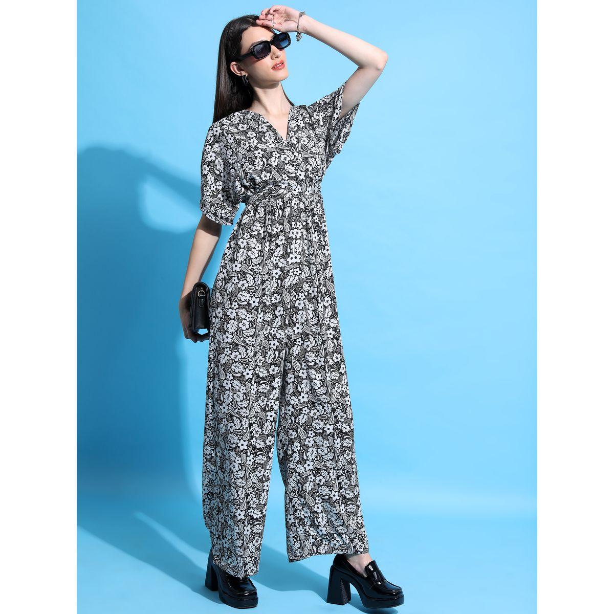 Tokyo Talkies X Styli  Paisley Floral Print V Neck Front Twisted Jumpsuit-women-clothing-jumpsuits-image-2