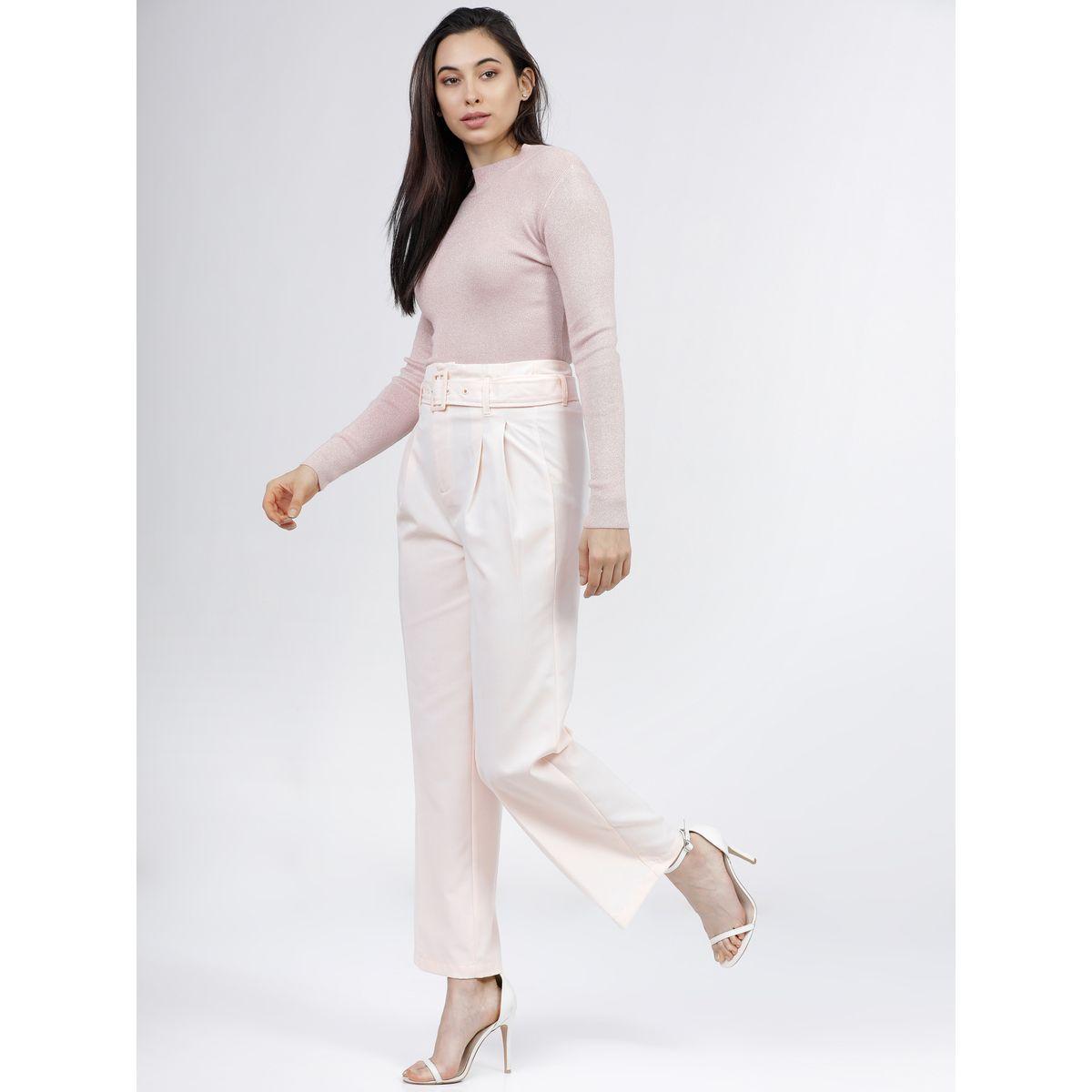 Tokyo Talkies X Styli  High Rise Pleated Parallel Wide Leg Trouser-women-clothing-bottoms-trousers-image-5