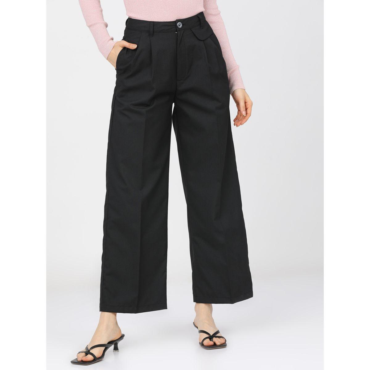 Tokyo Talkies X Styli  Straight Fit Easy Wash Pleated Parallel Trouser-women-clothing-bottoms-trousers-image-1