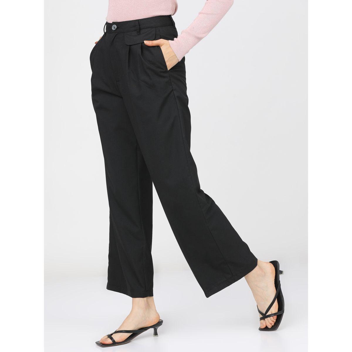 Tokyo Talkies X Styli  Straight Fit Easy Wash Pleated Parallel Trouser-women-clothing-bottoms-trousers-image-2
