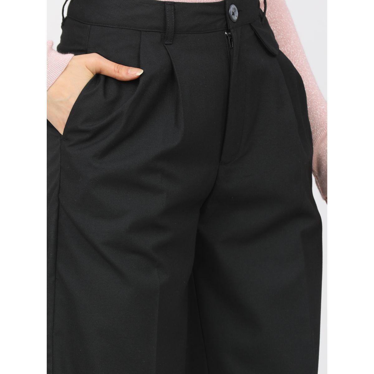 Tokyo Talkies X Styli  Straight Fit Easy Wash Pleated Parallel Trouser-women-clothing-bottoms-trousers-image-4
