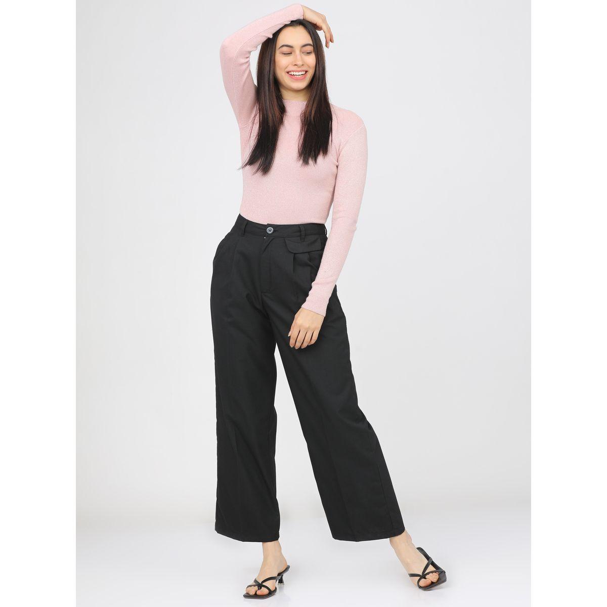 Tokyo Talkies X Styli  Straight Fit Easy Wash Pleated Parallel Trouser-women-clothing-bottoms-trousers-image-5