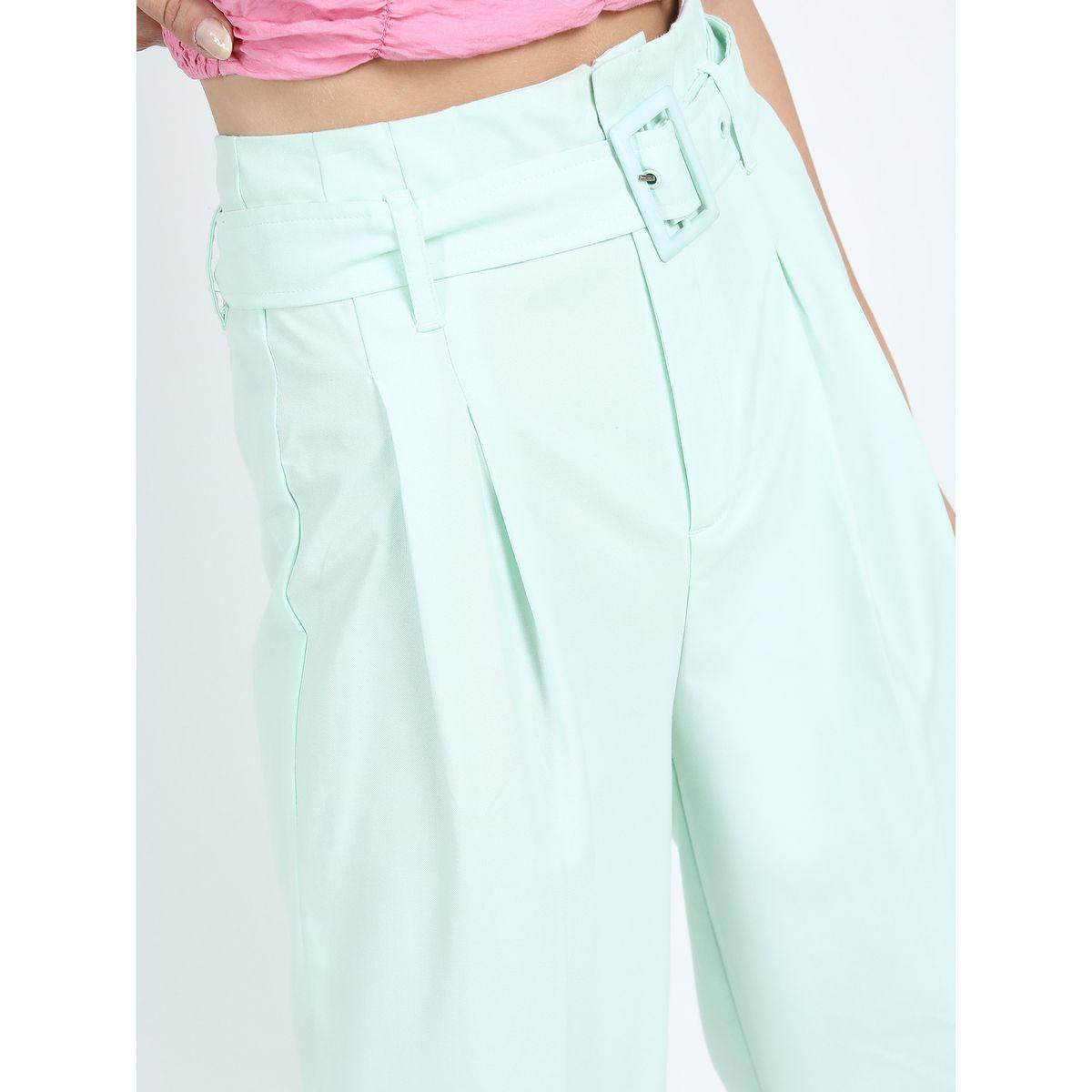Tokyo Talkies X Styli  Straight Fit Pleated Trouser with Belt-women-clothing-bottoms-trousers-image-4