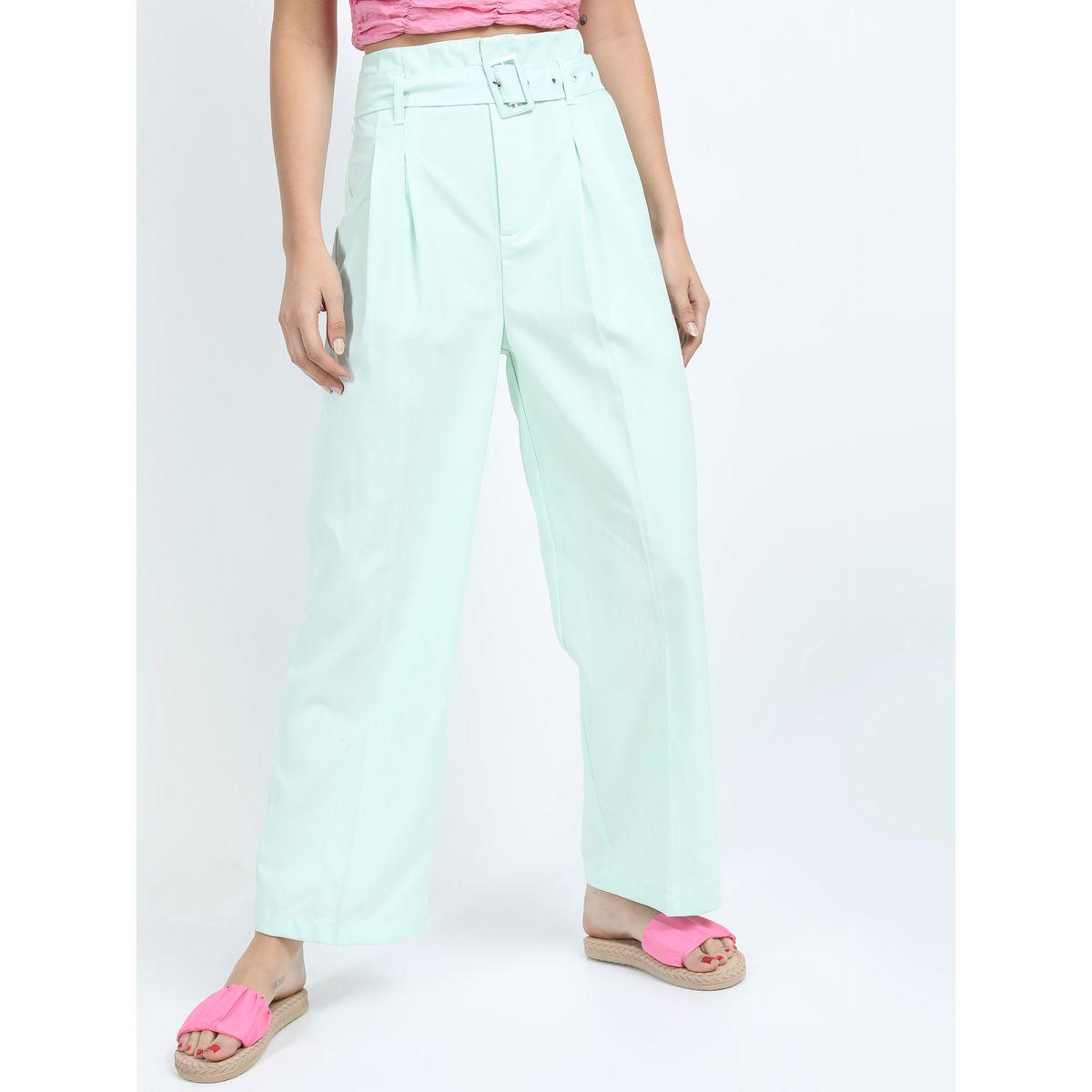 Tokyo Talkies X Styli  Straight Fit Pleated Trouser with Belt-women-clothing-bottoms-trousers-image-5