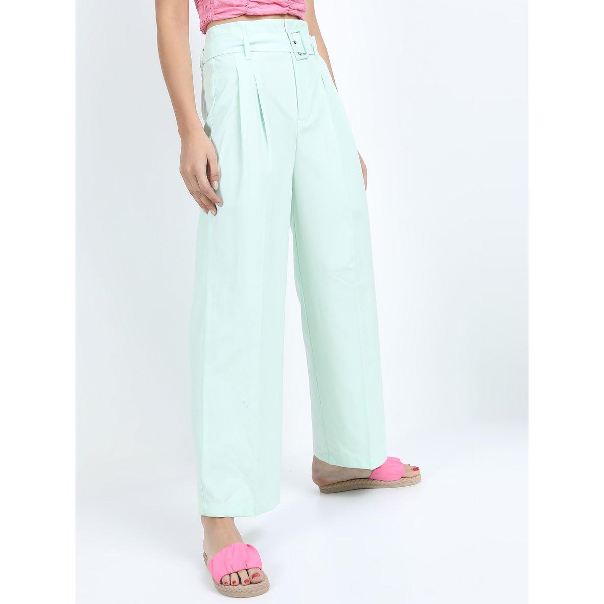 Tokyo Talkies X Styli  Straight Fit Pleated Trouser with Belt-women-clothing-bottoms-trousers-image-6
