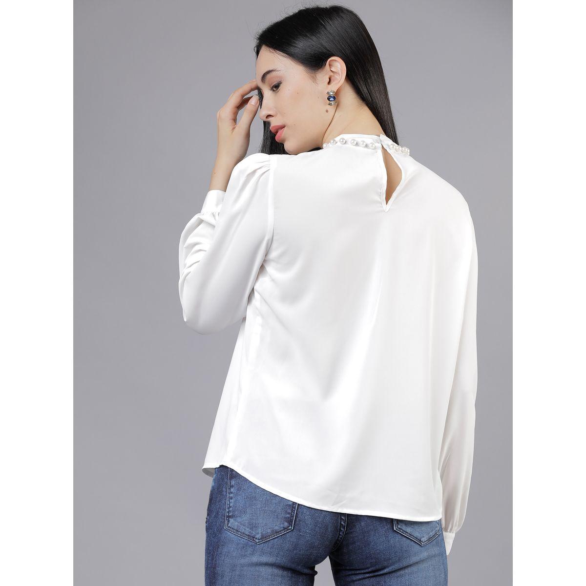 بلوزة سادة باكمام طويلة وياقة عالية طوكيو توكيز × ستايلي-women-clothing-shirtsandblouses-blouses-image-3