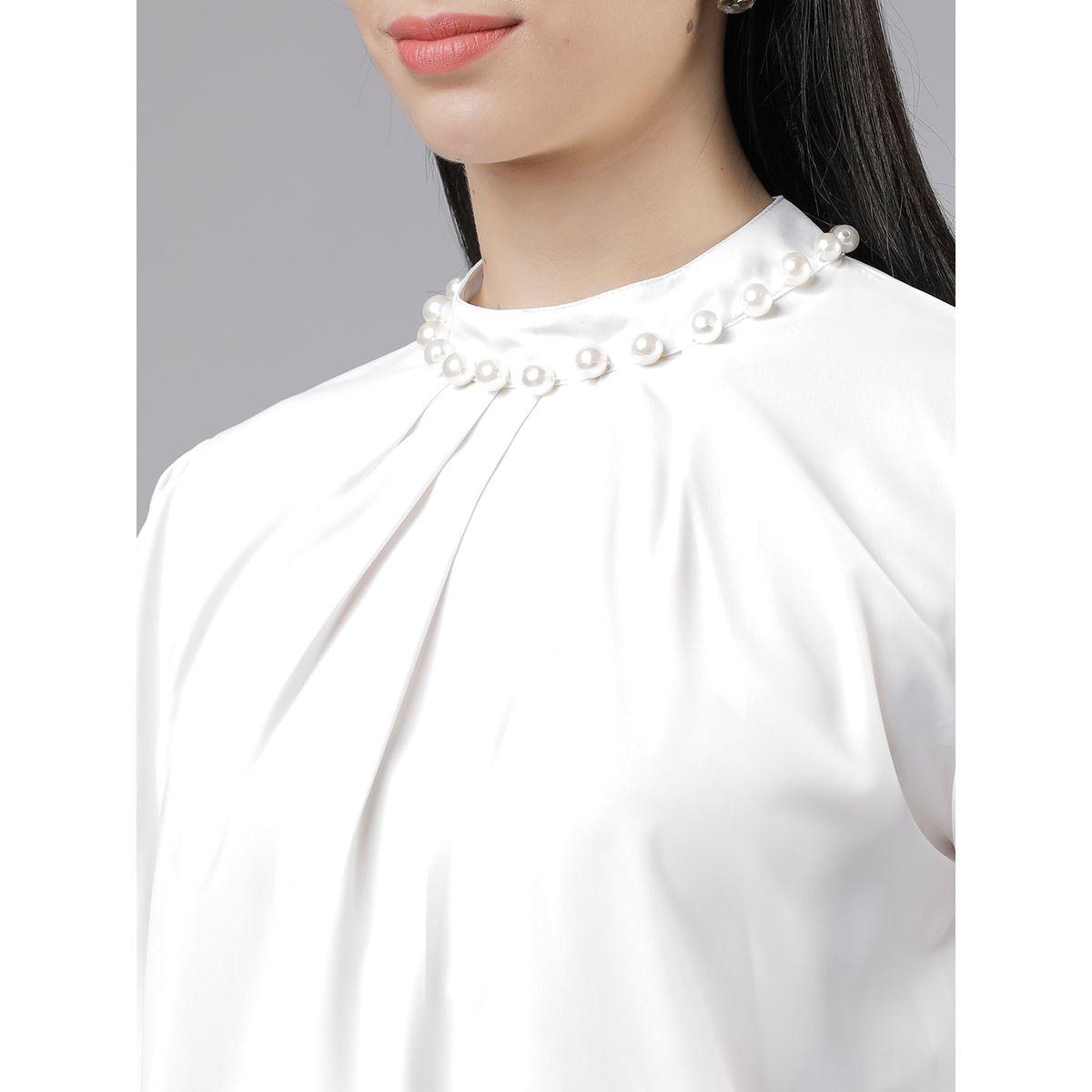 بلوزة سادة باكمام طويلة وياقة عالية طوكيو توكيز × ستايلي-women-clothing-shirtsandblouses-blouses-image-5