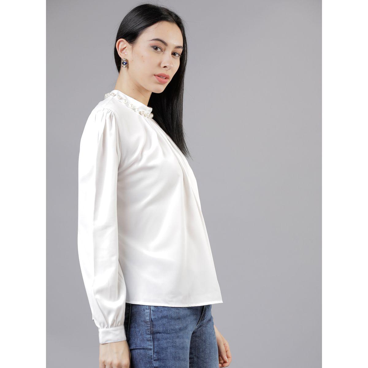 Tokyo Talkies X Styli  Solid A-Line Top with Long Sleeves and High Neck-women-clothing-shirtsandblouses-blouses-image-6