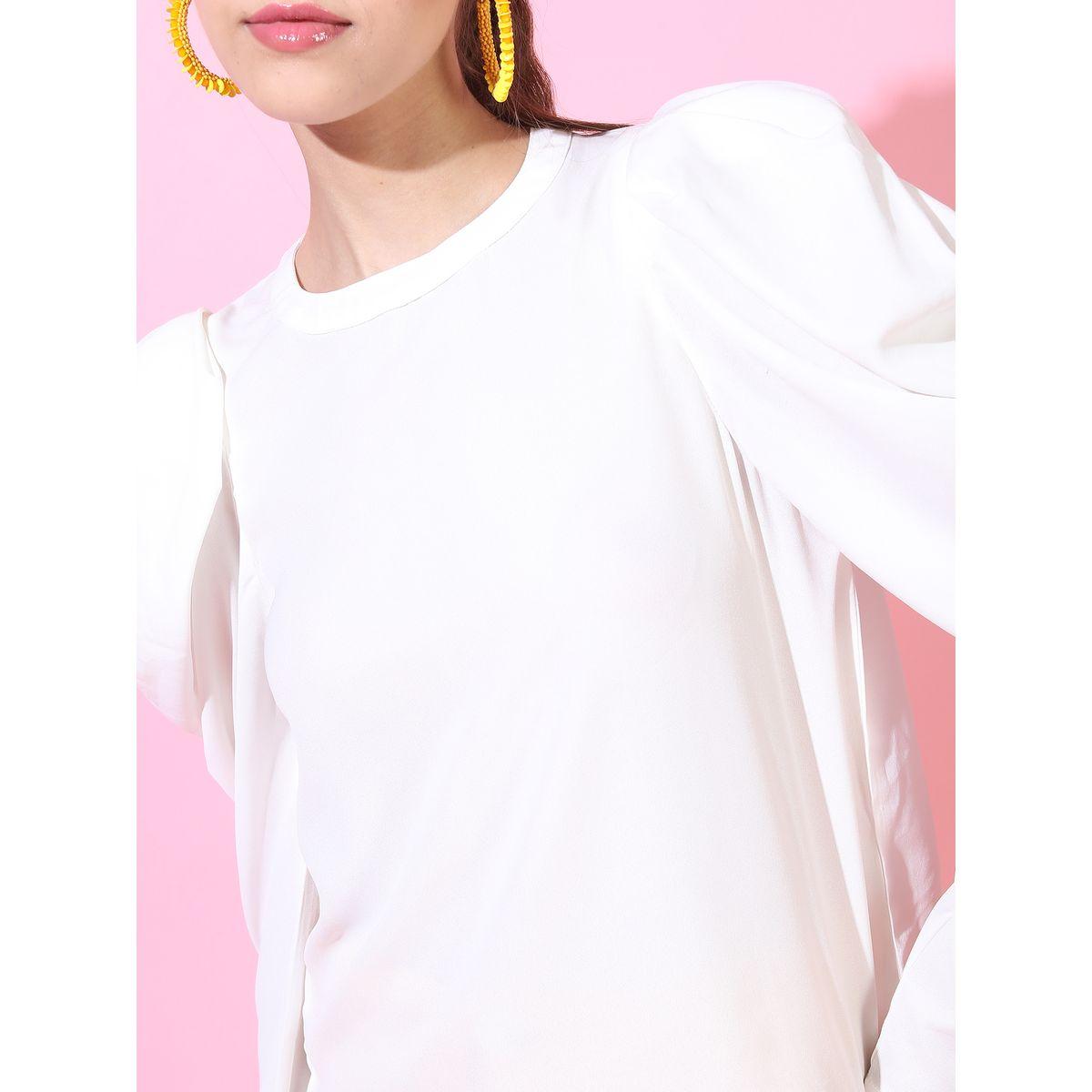 بلوزة سادة بقصة عادية واكمام منفوخة طوكيو توكيز × ستايلي-women-clothing-shirtsandblouses-blouses-image-4