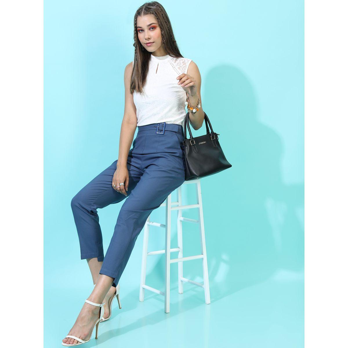Tokyo Talkies X Styli  High Neck Lace Insert Top-women-clothing-shirtsandblouses-blouses-image-2