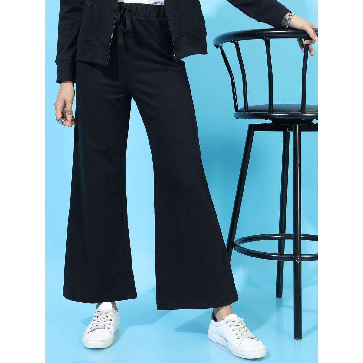 Tokyo Talkies X Styli  Solid Bootcut Trouser with Drawstring-women-clothing-bottoms-trousers-image-1