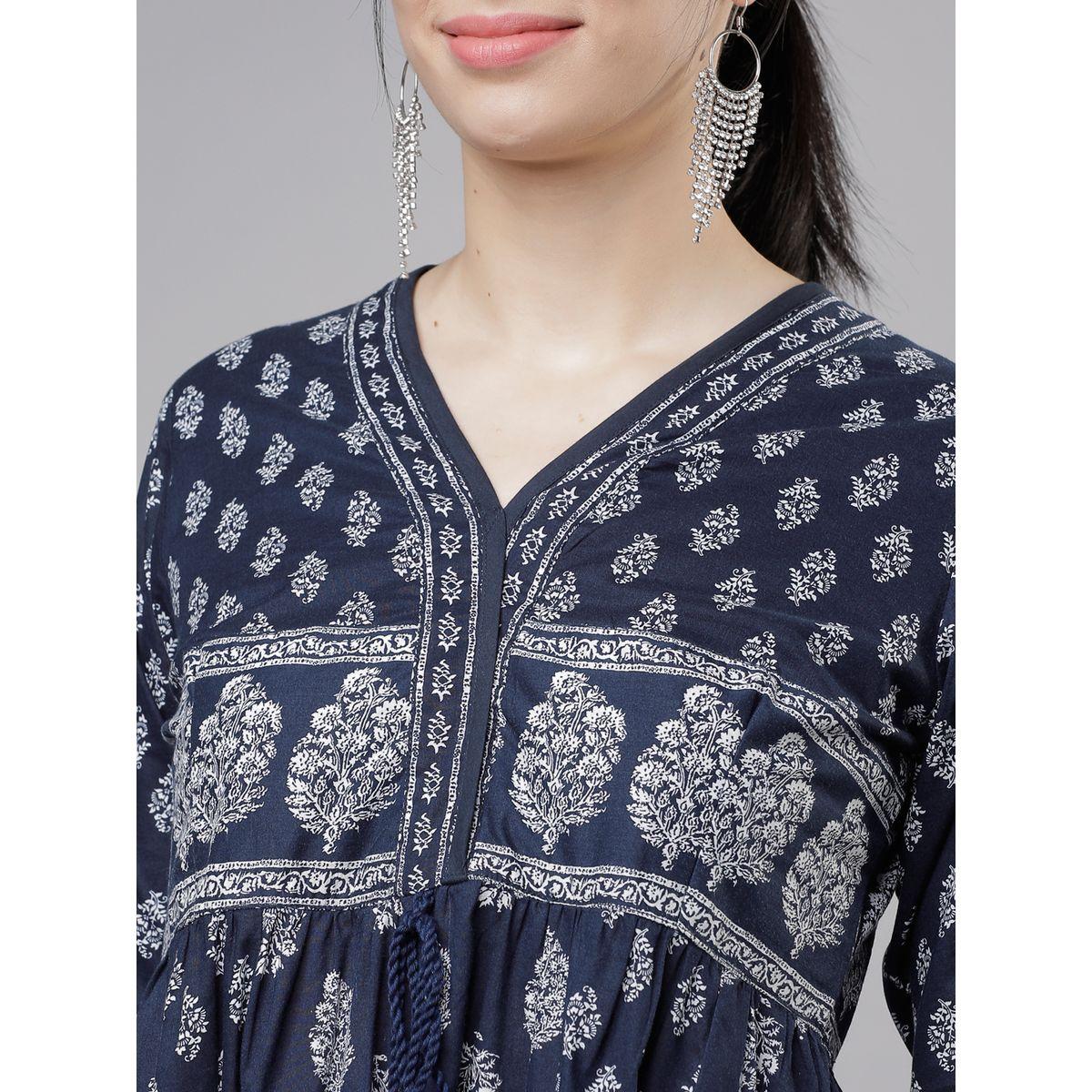Vishudh X Styli  Block Print V Neck Empire Maxi Dress-women-clothing-dresses-image-5